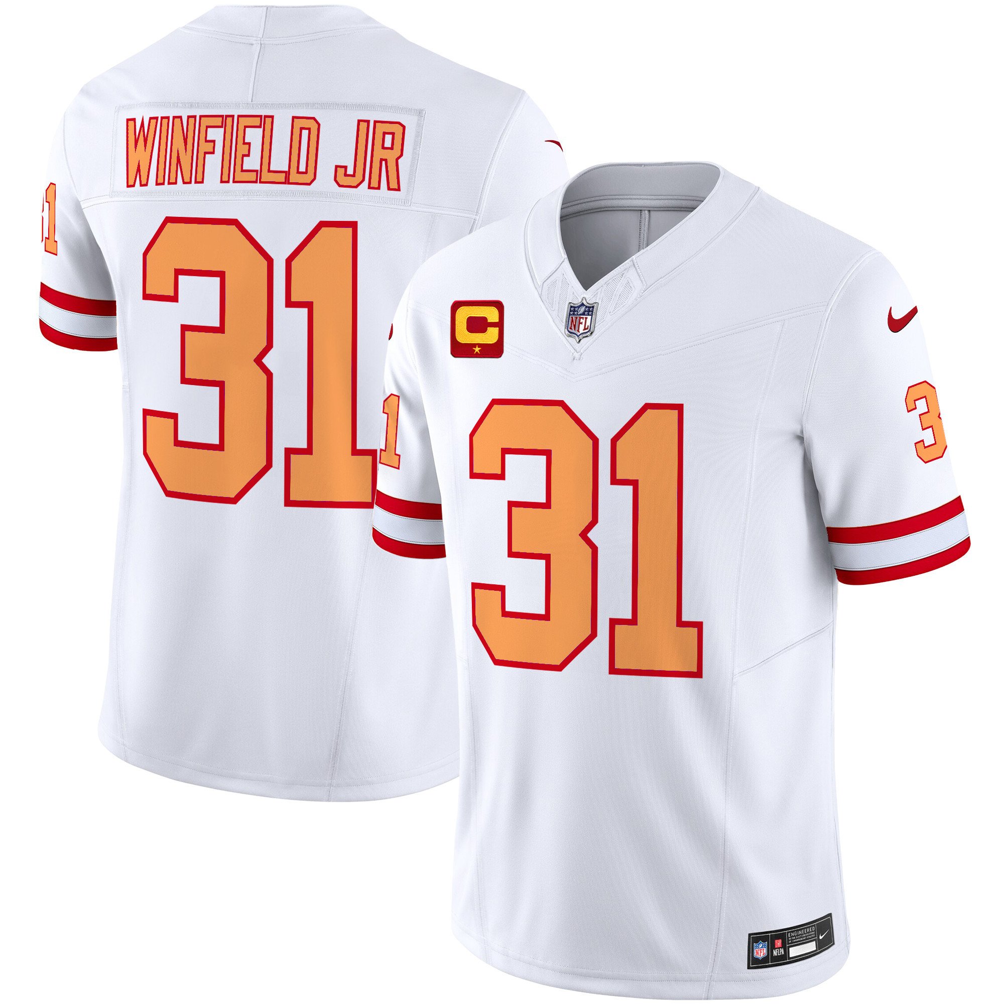 Men's Antoine Winfield Jr. Tampa Bay Buccaneers Throwback Vapor Limited White Jersey V2 - All Stitched