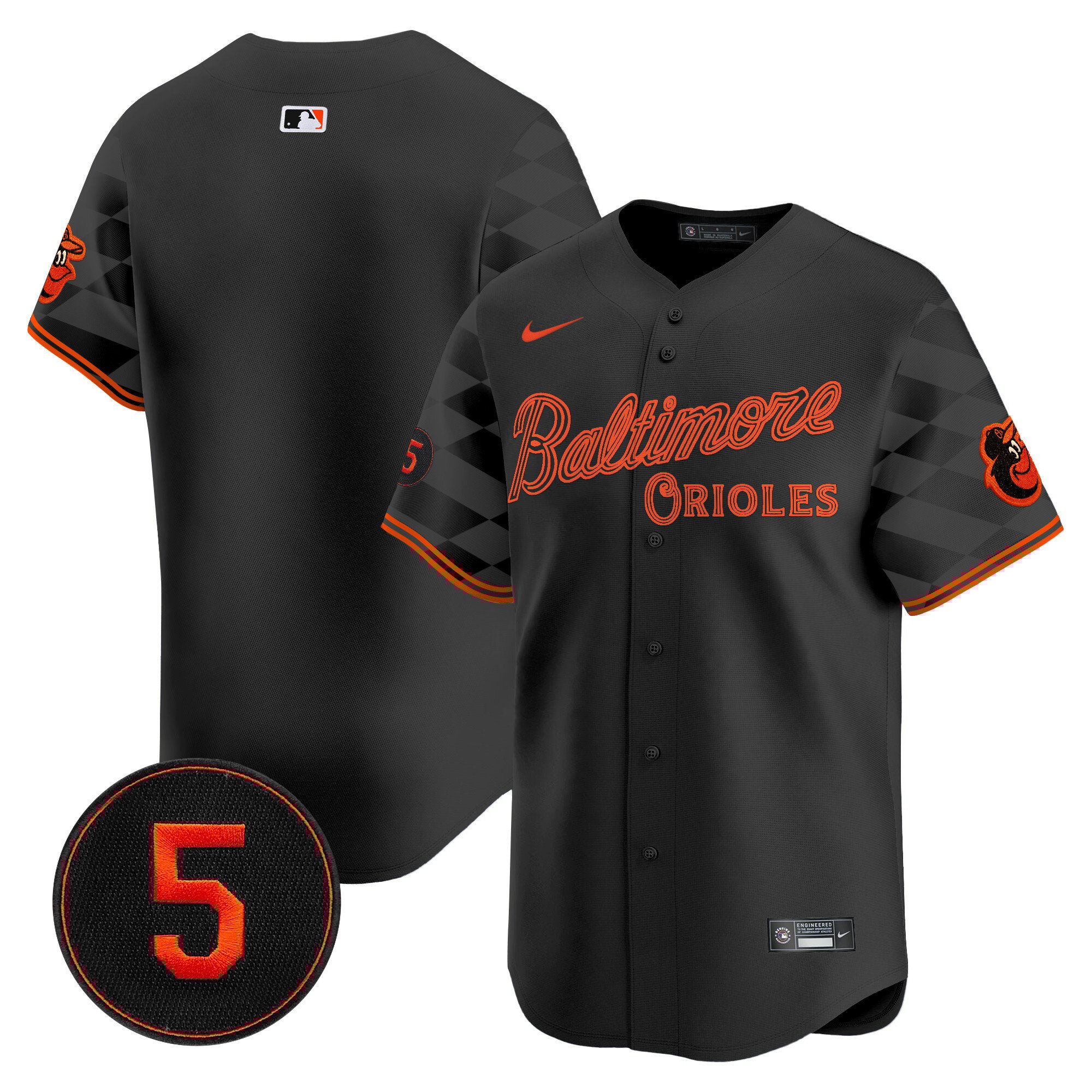 Men's Baltimore Orioles City Light Vapor Premier Limited Black Jersey - All Stitched