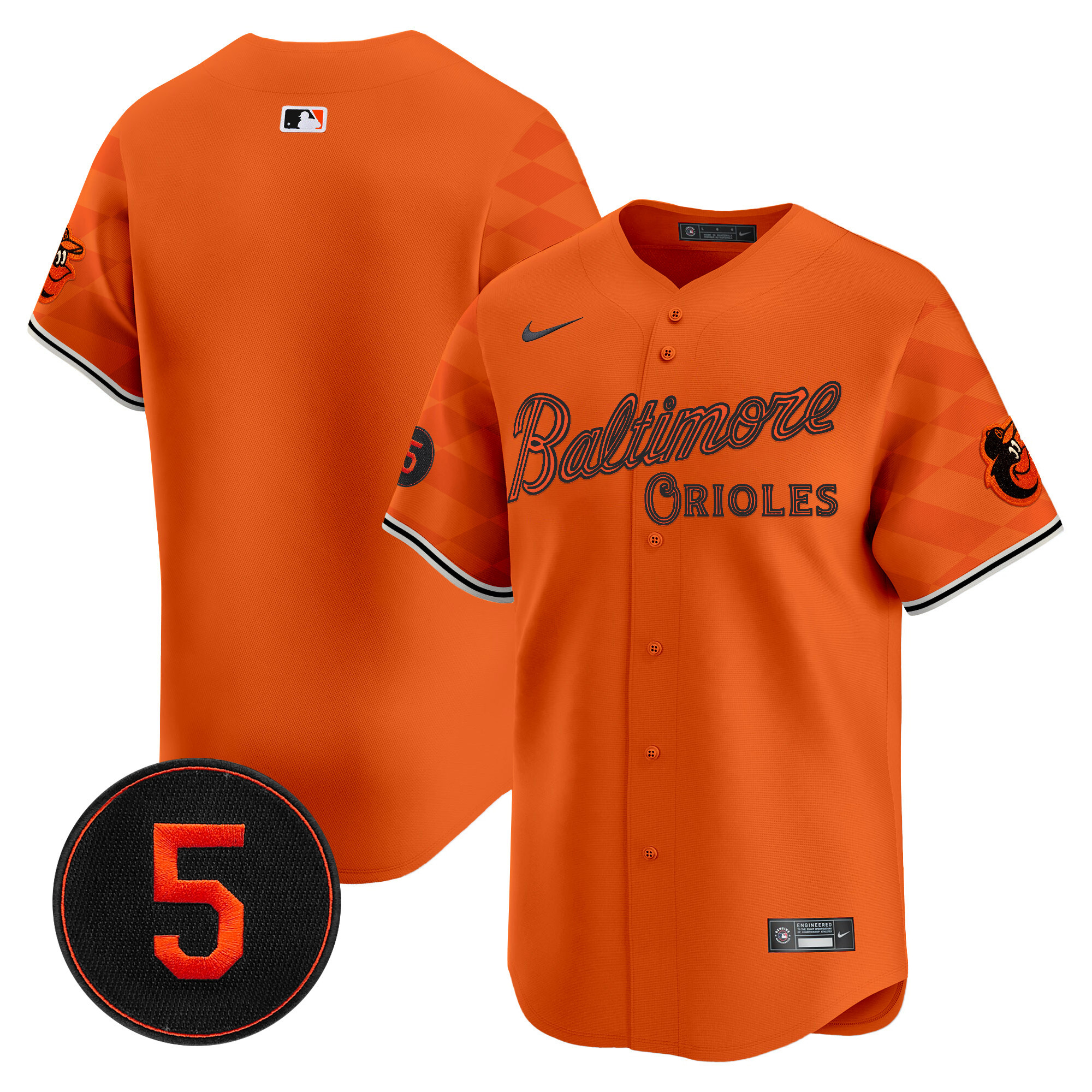 Men's Baltimore Orioles City Light Vapor Premier Limited Orange Jersey - All Stitched