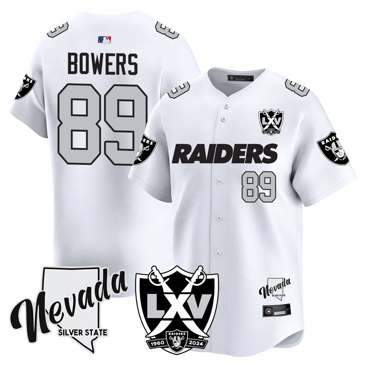 Men's Brock Bowers Las Vegas Raiders 2024 Vapor Premier Limited White Jersey - 65th Anniversary - All Stitched