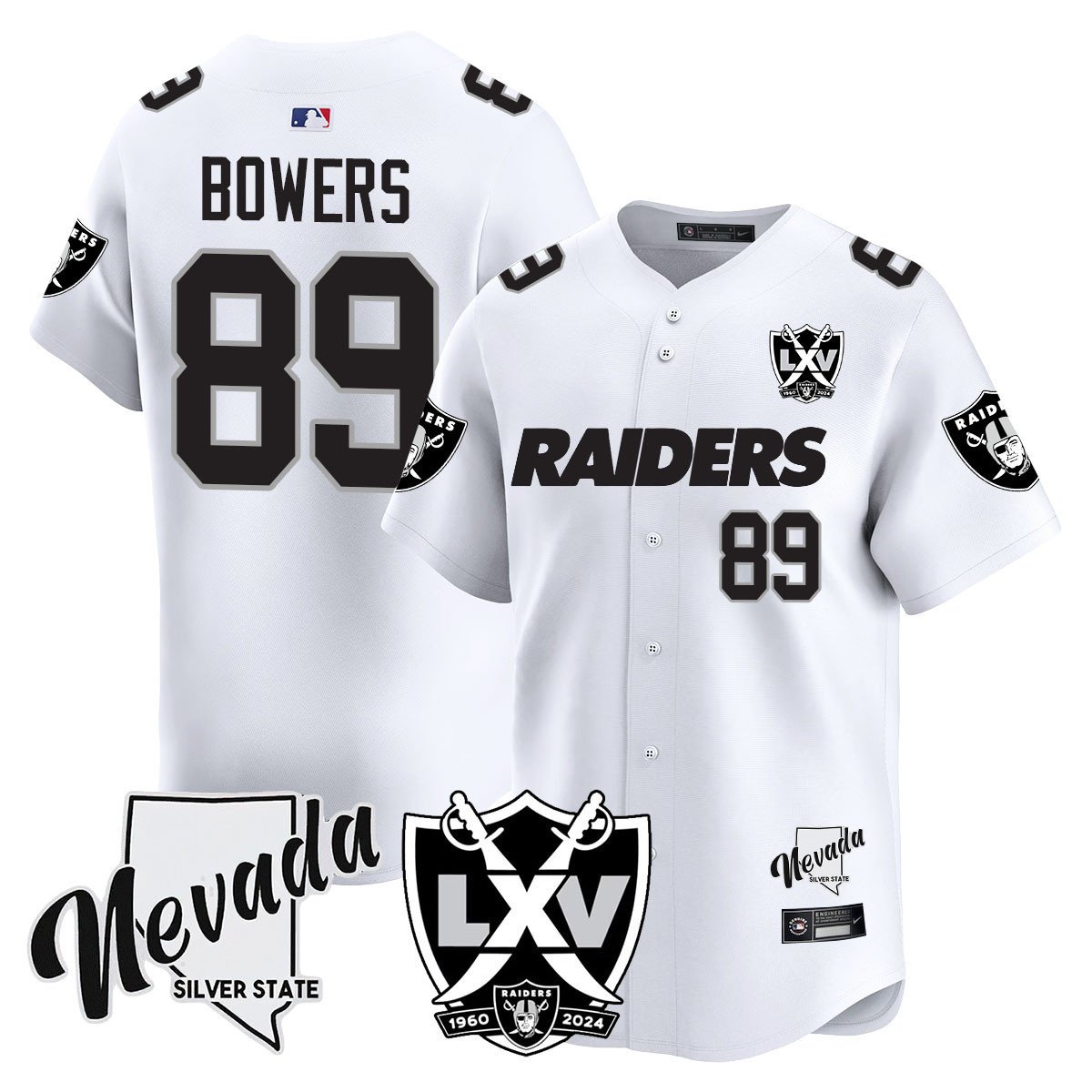 Men's Brock Bowers Las Vegas Raiders 2024 Vapor Premier Limited White Limited Jersey - 65th Anniversary - All Stitched