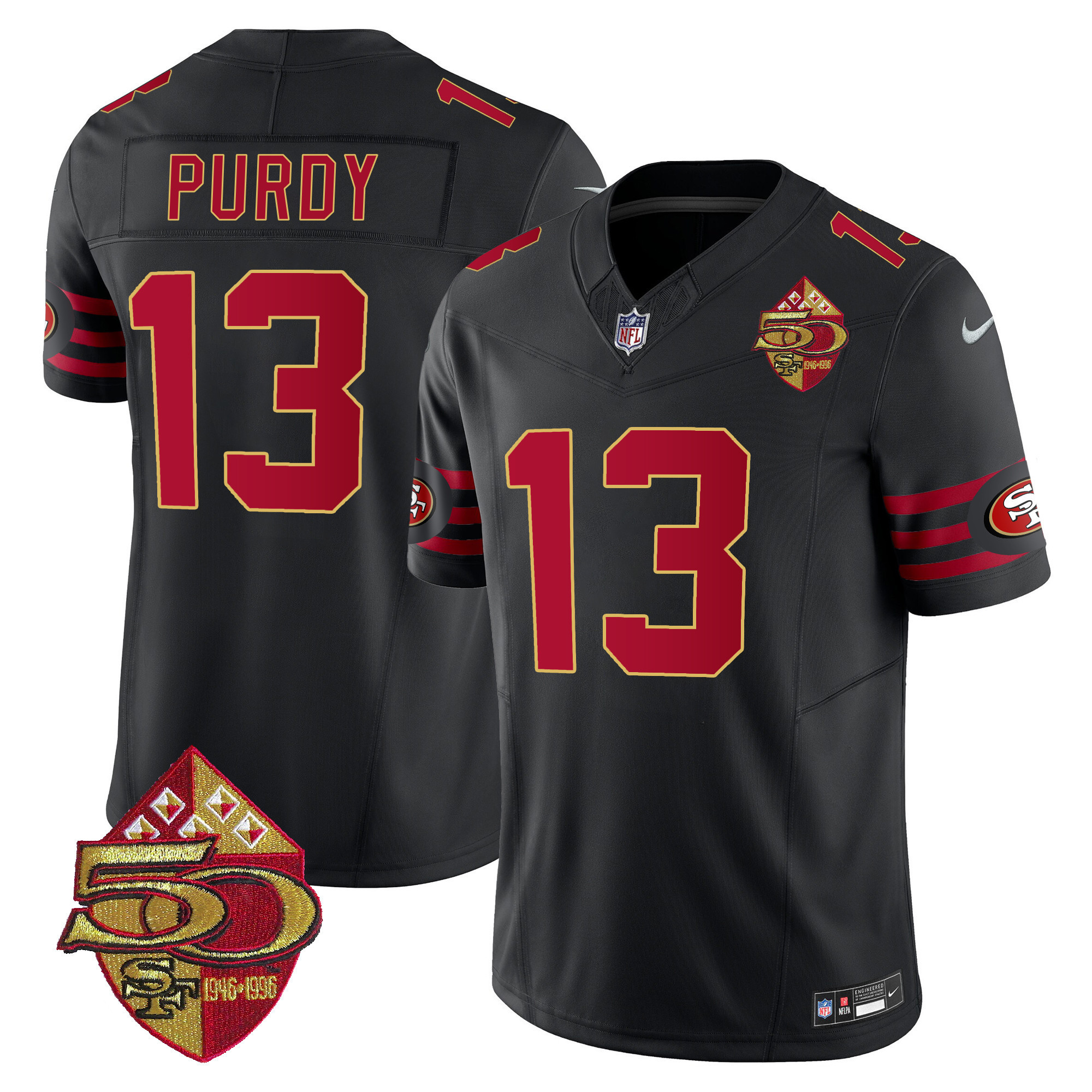 Men's Brock Purdy San Francisco 49ers 1996 Throwback Vapor Limited Black Jersey - All Stitched