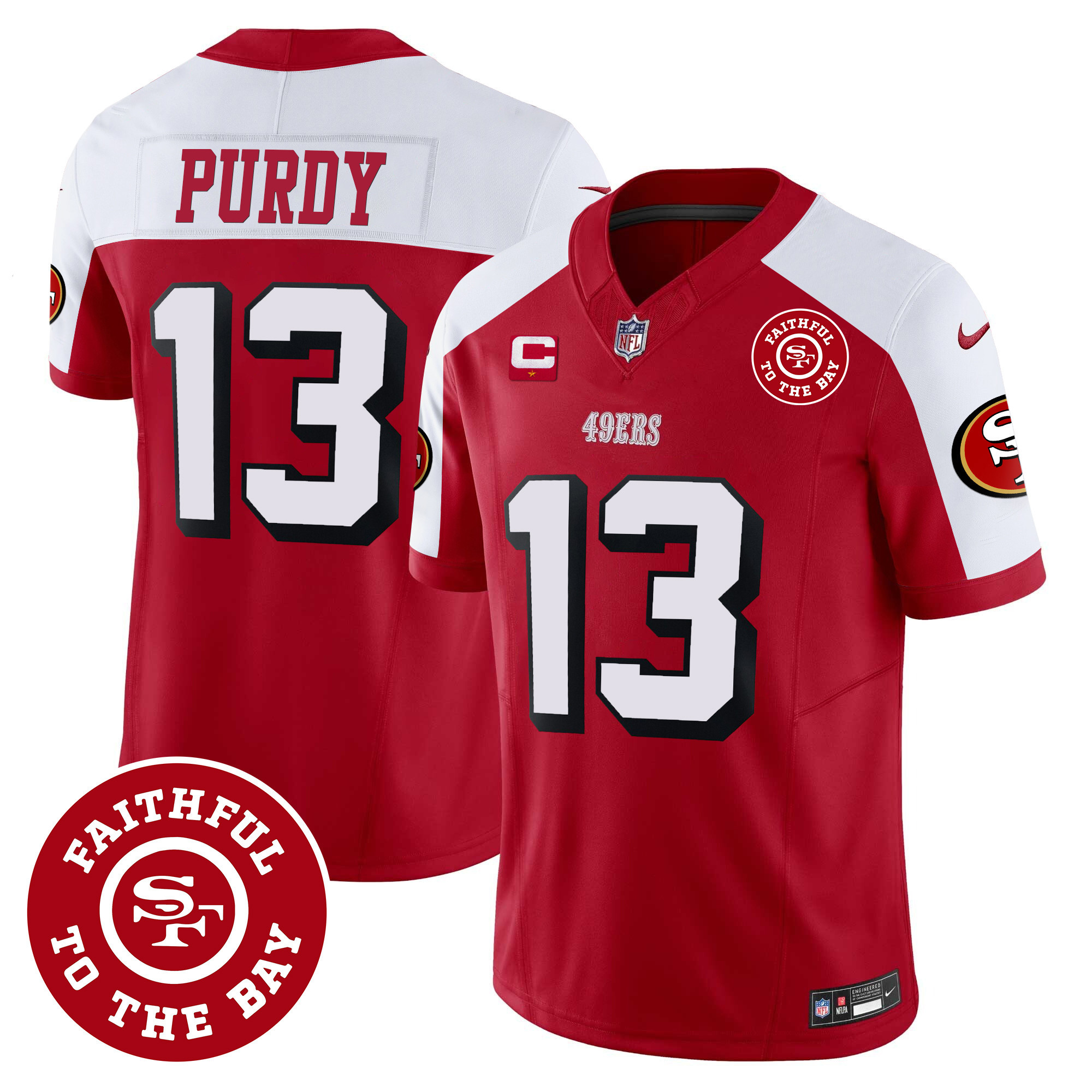Men's Brock Purdy San Francisco 49ers Faithful To The Bay Patch Vapor Alternate Jersey V2 - All Stitched