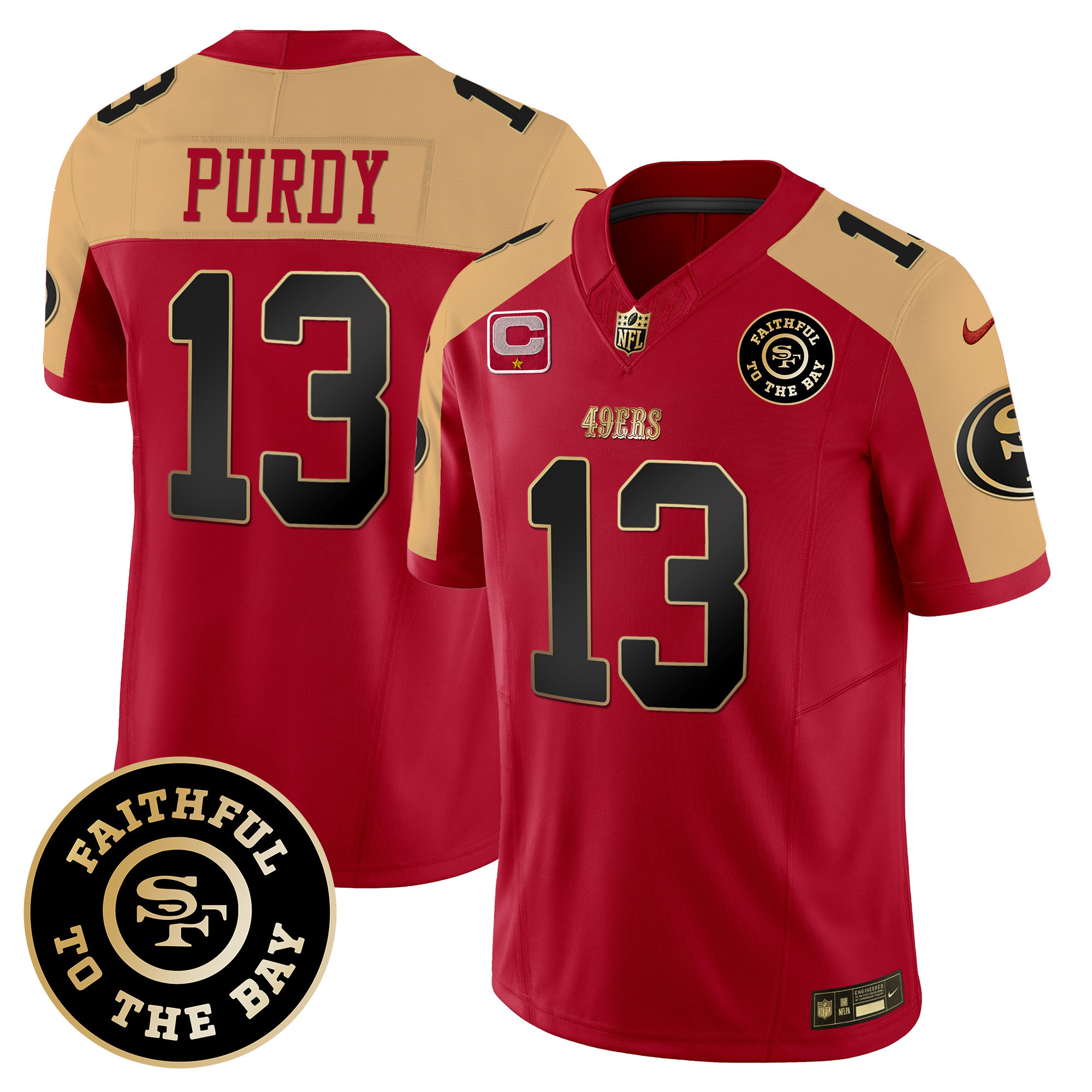 Men's Brock Purdy San Francisco 49ers Faithful To The Bay Patch Vapor Limited Alternate Jersey V7 - All Stitched