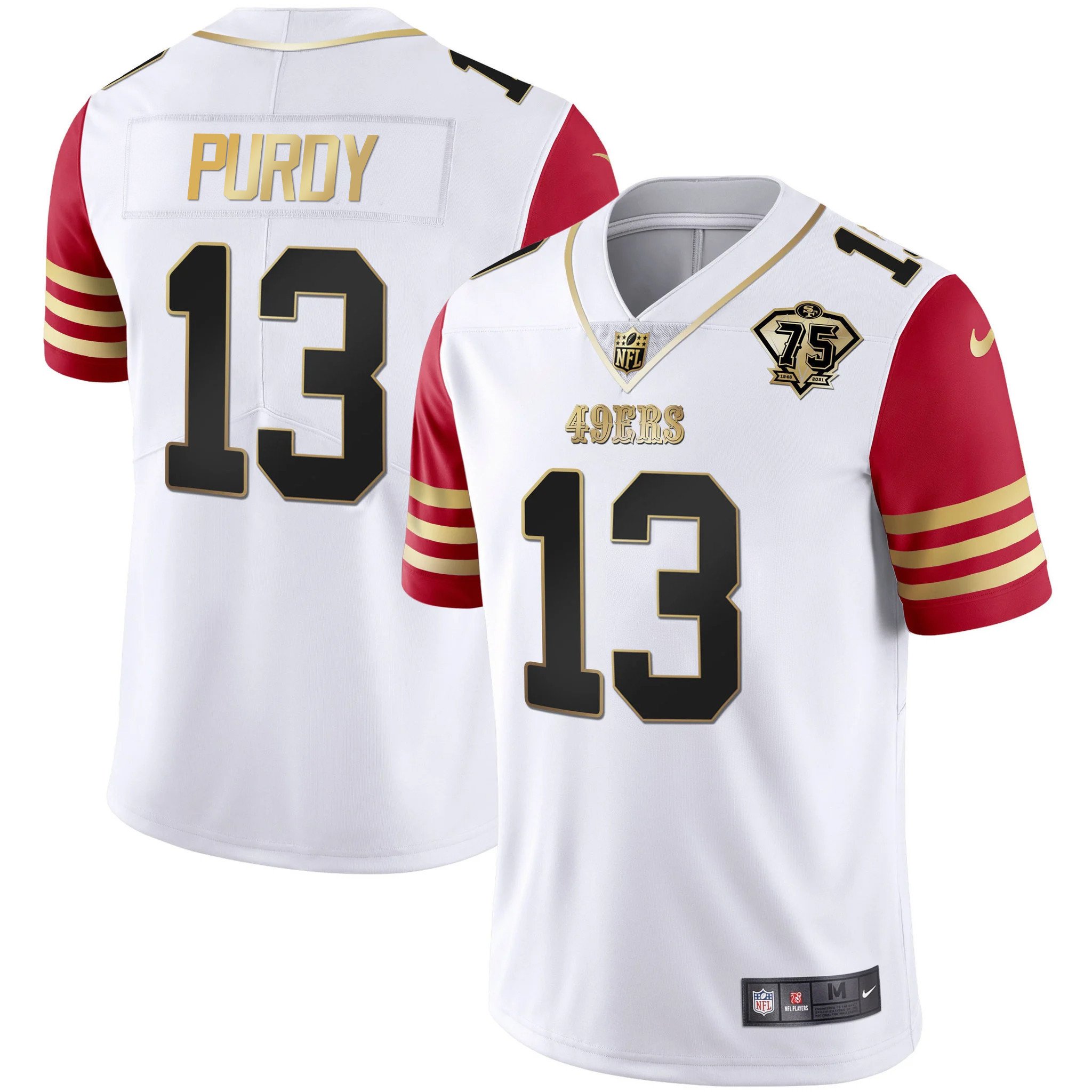 Men's Brock Purdy San Francisco 49ers Game Red Sleeve Jersey - All Stitched
