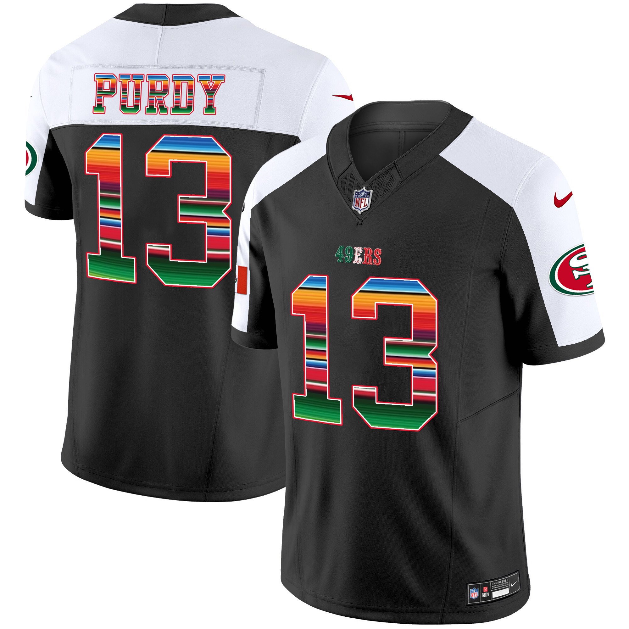 Men's Brock Purdy San Francisco 49ers Mexico Vapor Black Alternate Jersey V3 - All Stitched