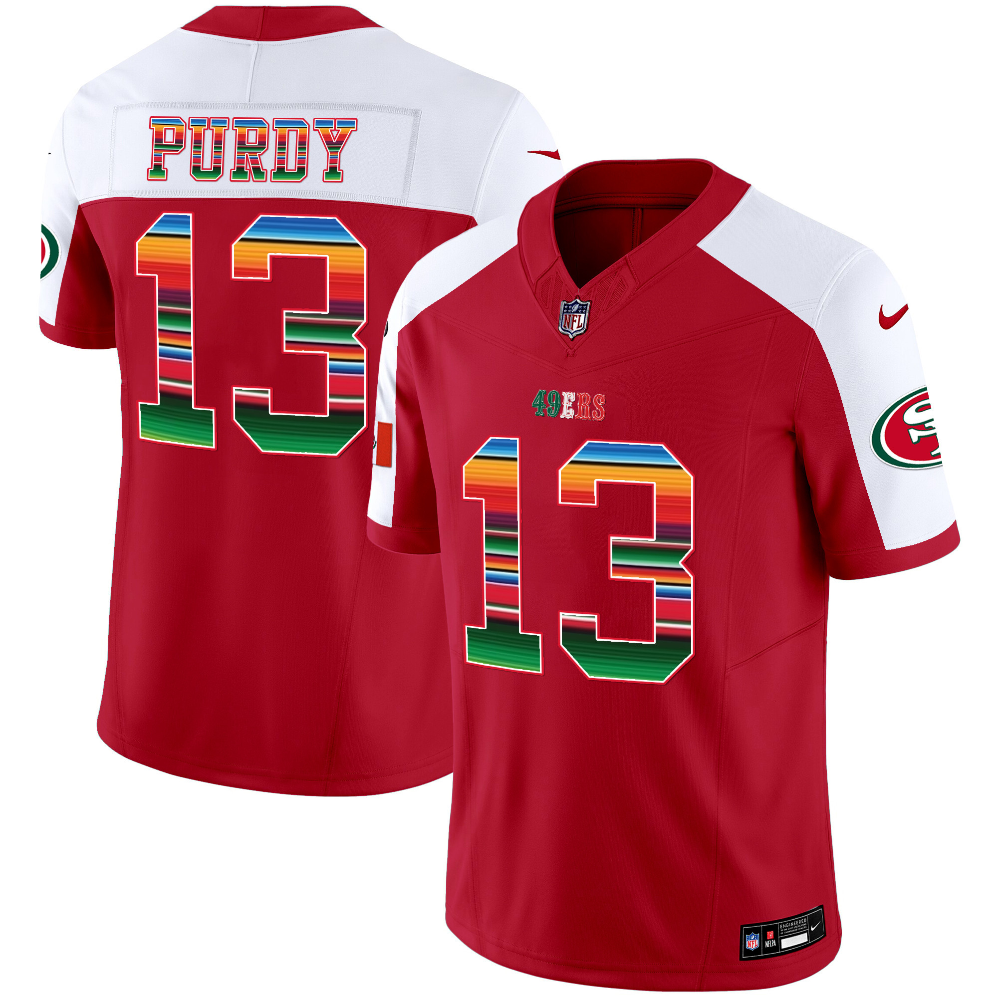 Men's Brock Purdy San Francisco 49ers Mexico Vapor Red Alternate Jersey V3 - All Stitched