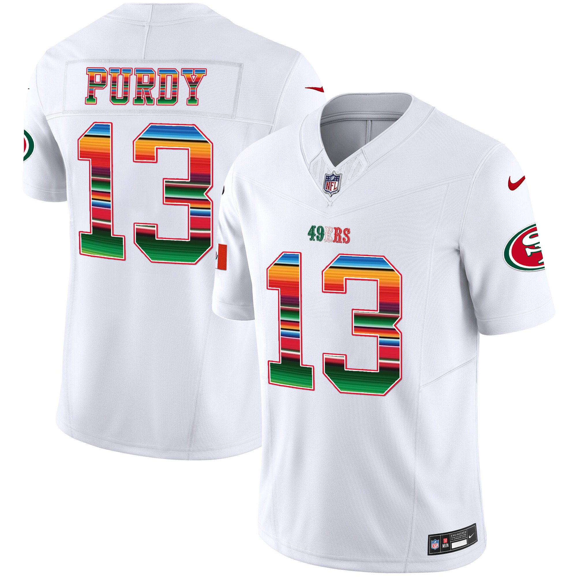 Men's Brock Purdy San Francisco 49ers Mexico Vapor White Jersey V3 - All Stitched