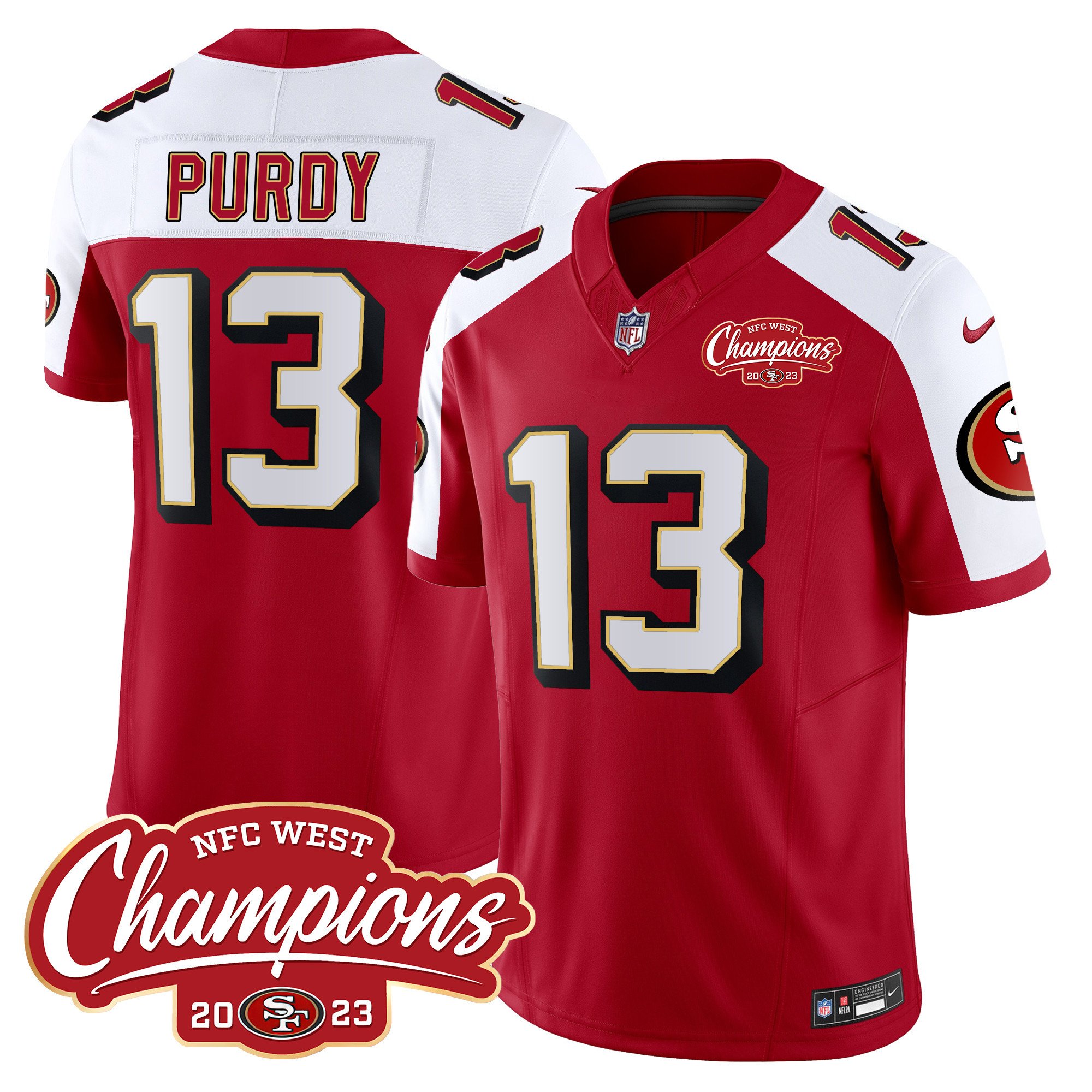 Men's Brock Purdy San Francisco 49ers Throwback NFC West Champions Patch Vapor Alternate Jersey - All Stitched