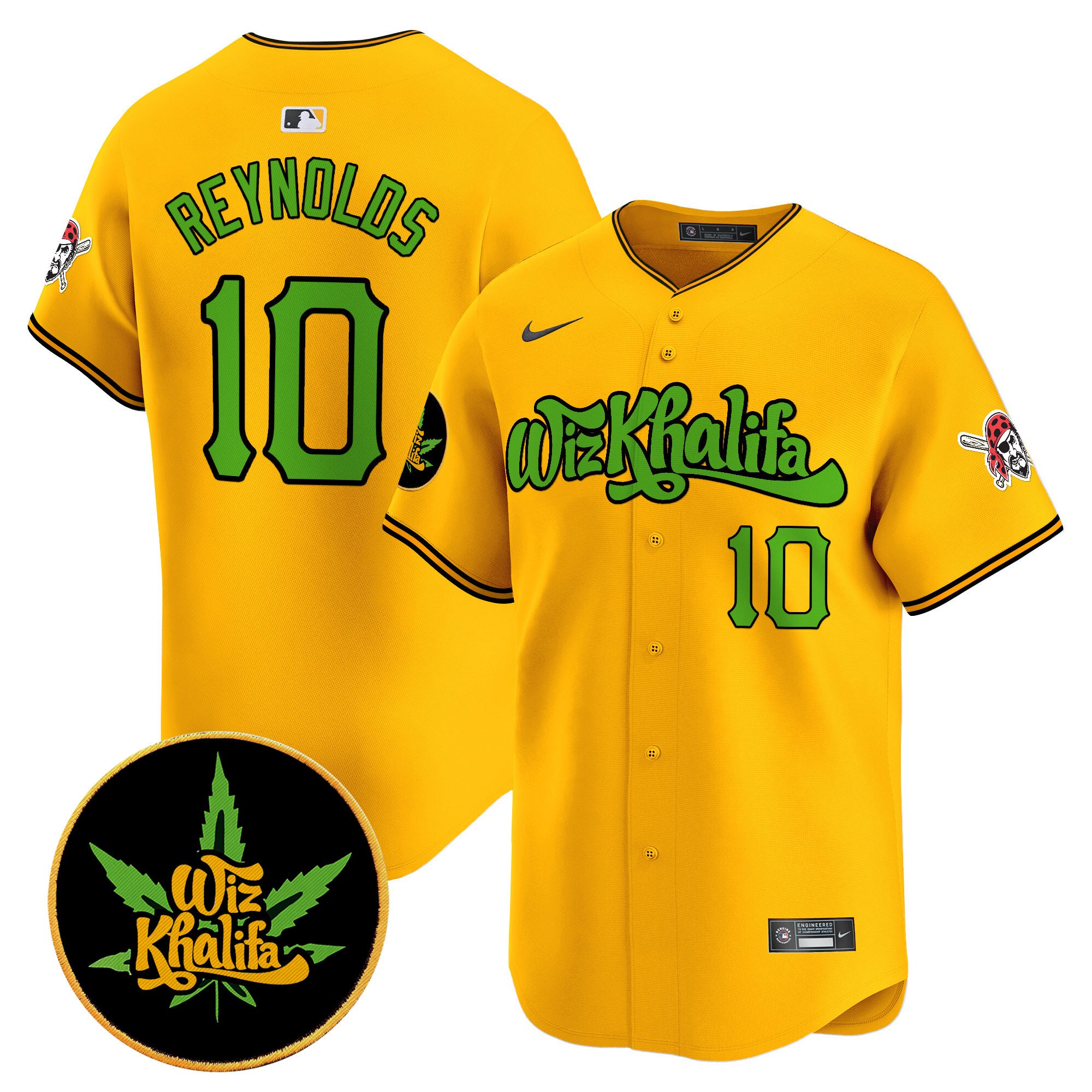 Men's Bryan Reynolds Pittsburgh Pirates Wiz Khalifa Vapor Premier Limited Gold Jersey - All Stitched