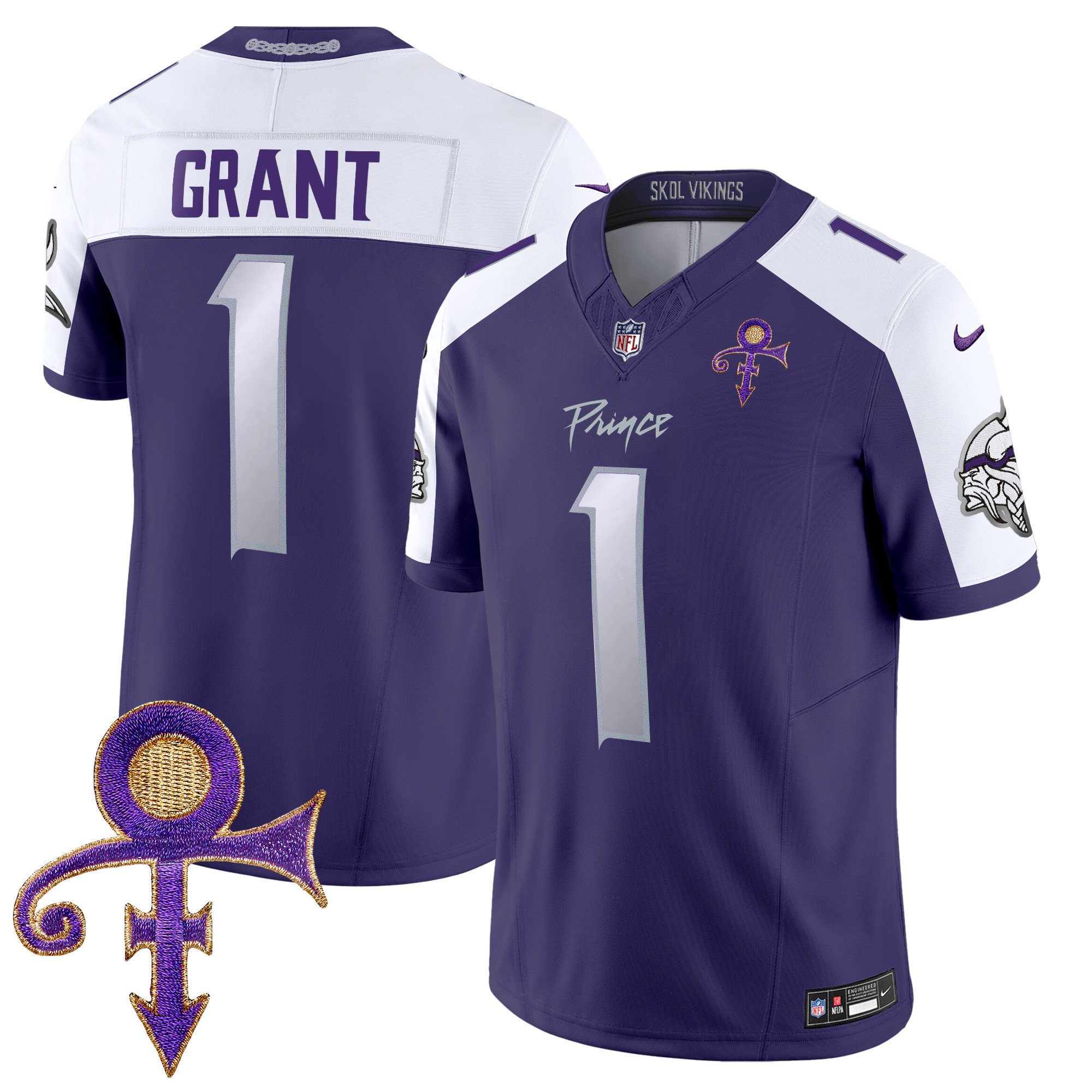 Men's Bud Grant Minnesota Vikings 2024 Prince Vapor Limited Purple Alternate Jersey - All Stitched
