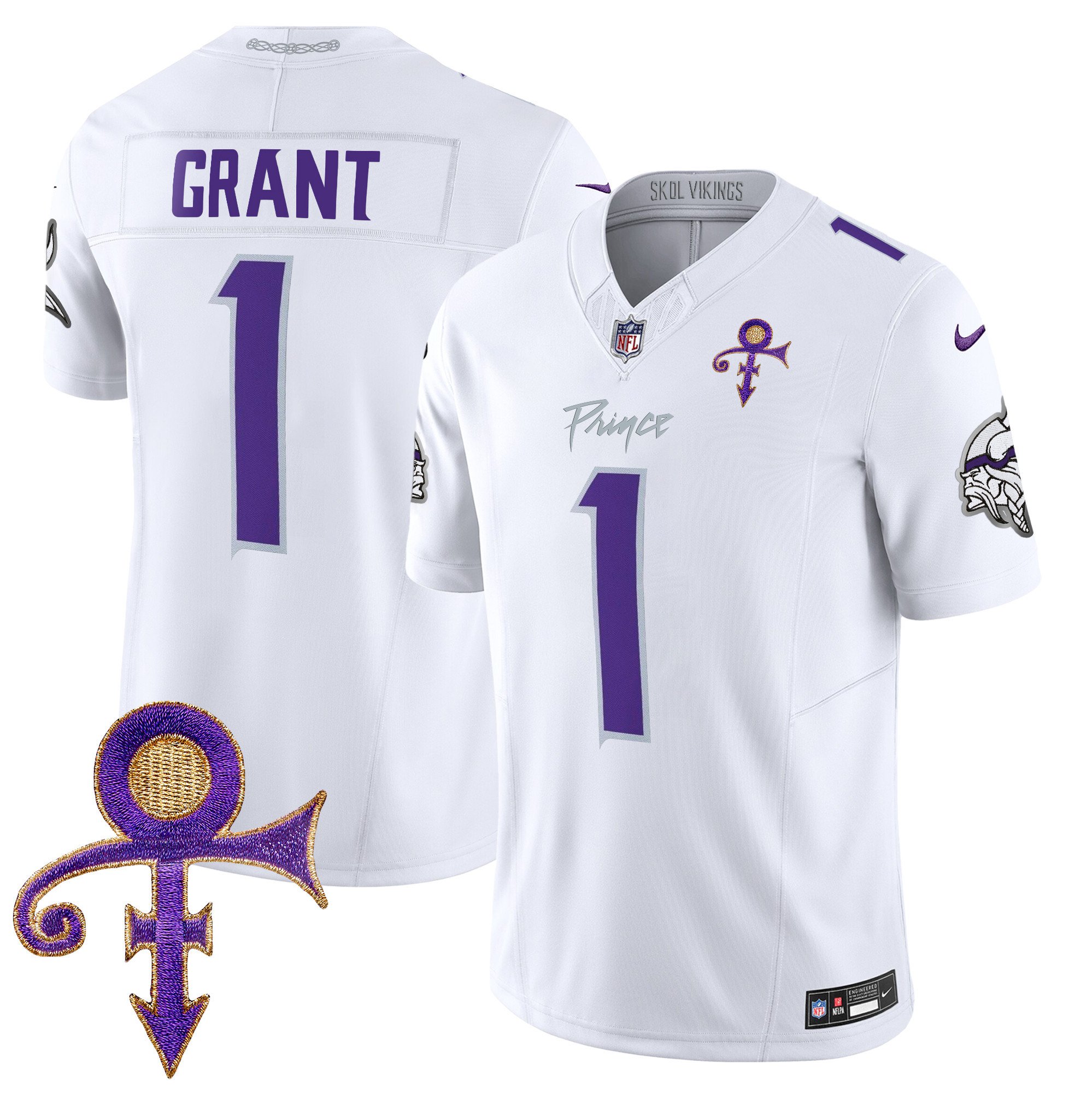 Men's Bud Grant Minnesota Vikings 2024 Prince Vapor Limited White Limited Jersey - All Stitched