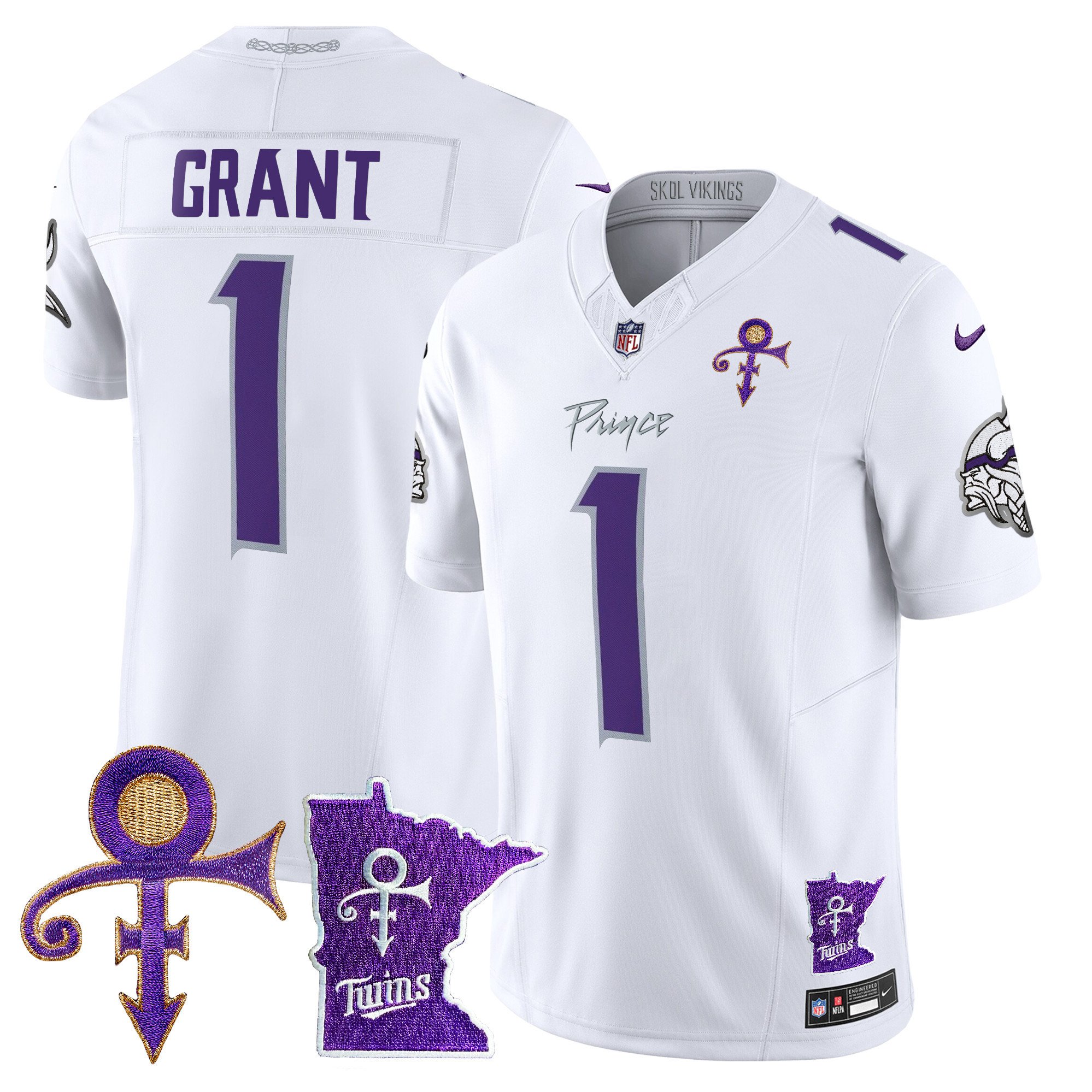Men's Bud Grant Minnesota Vikings 2024 Prince Vapor Limited White Limited Jersey V2 - All Stitched