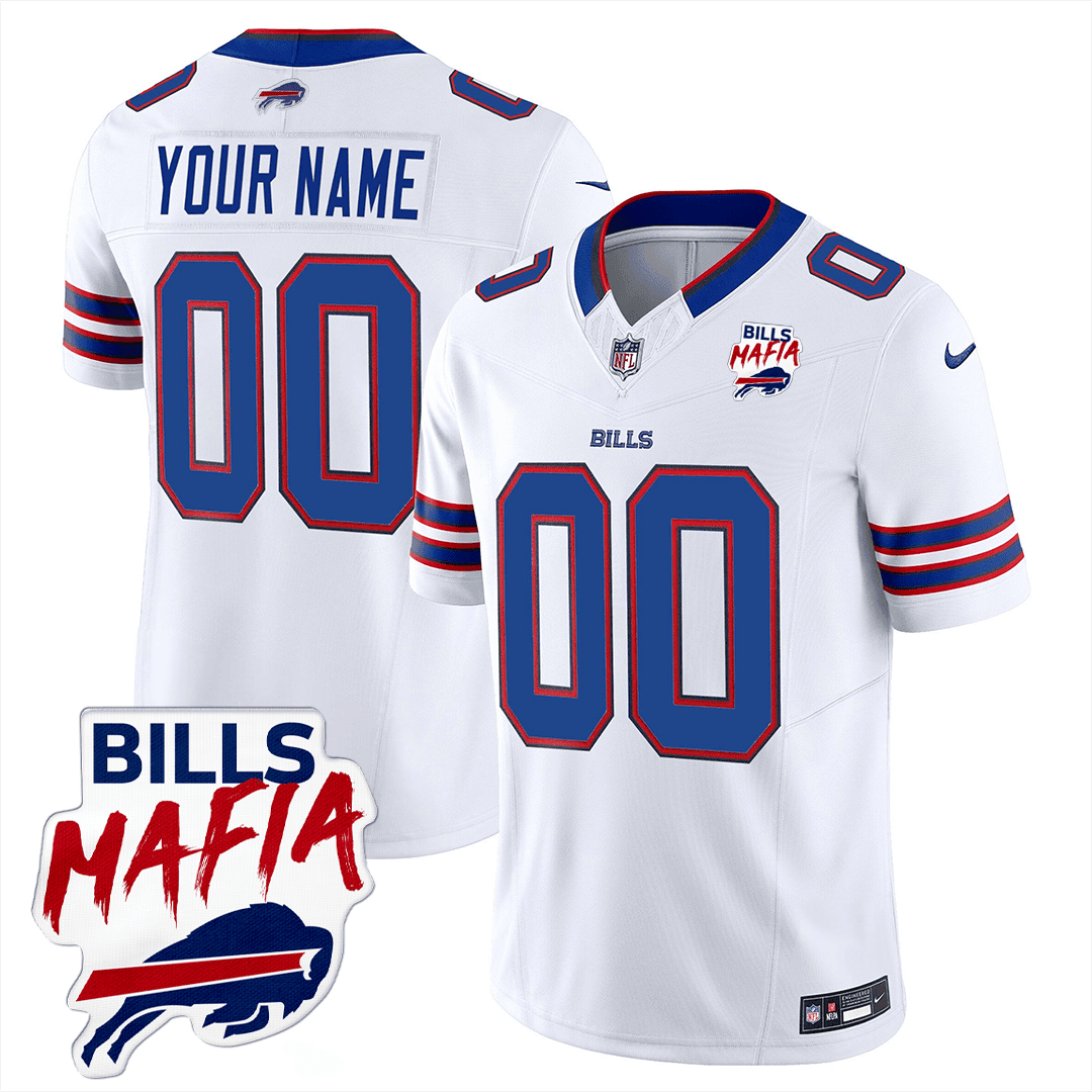 Men's Buffalo Bills Bills Mafia Patch Patch Limited White Jersey - All Stitched