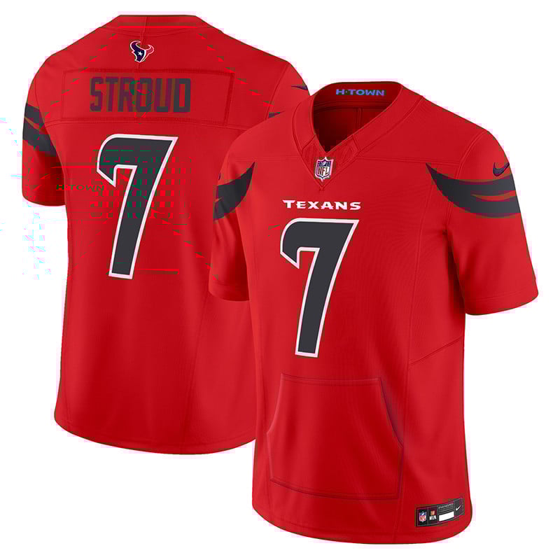 Men's C.J. Stroud Houston Texans 2024 Vapor Hand Warmer Red Jersey - All Stitched
