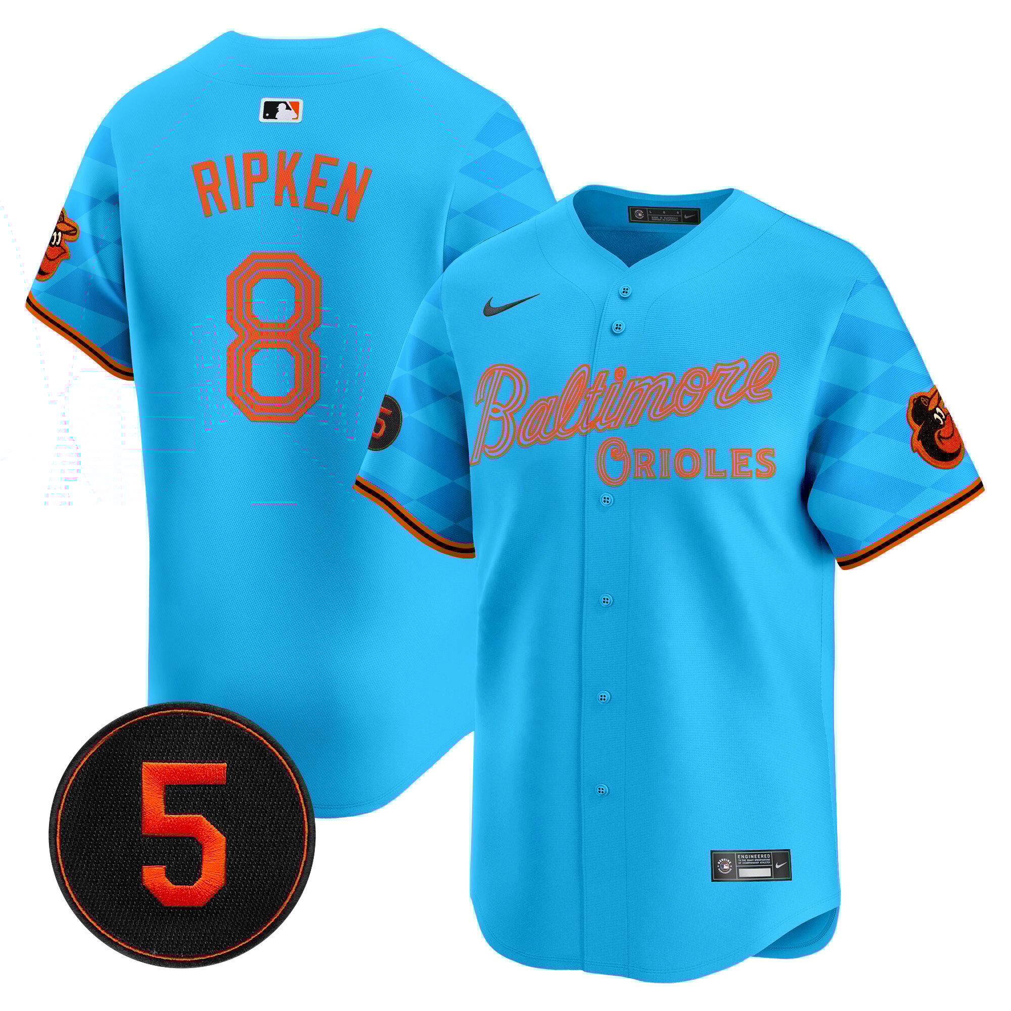 Men's Cal Ripken Baltimore Orioles City Light Vapor Premier Limited Light blue Jersey - All Stitched