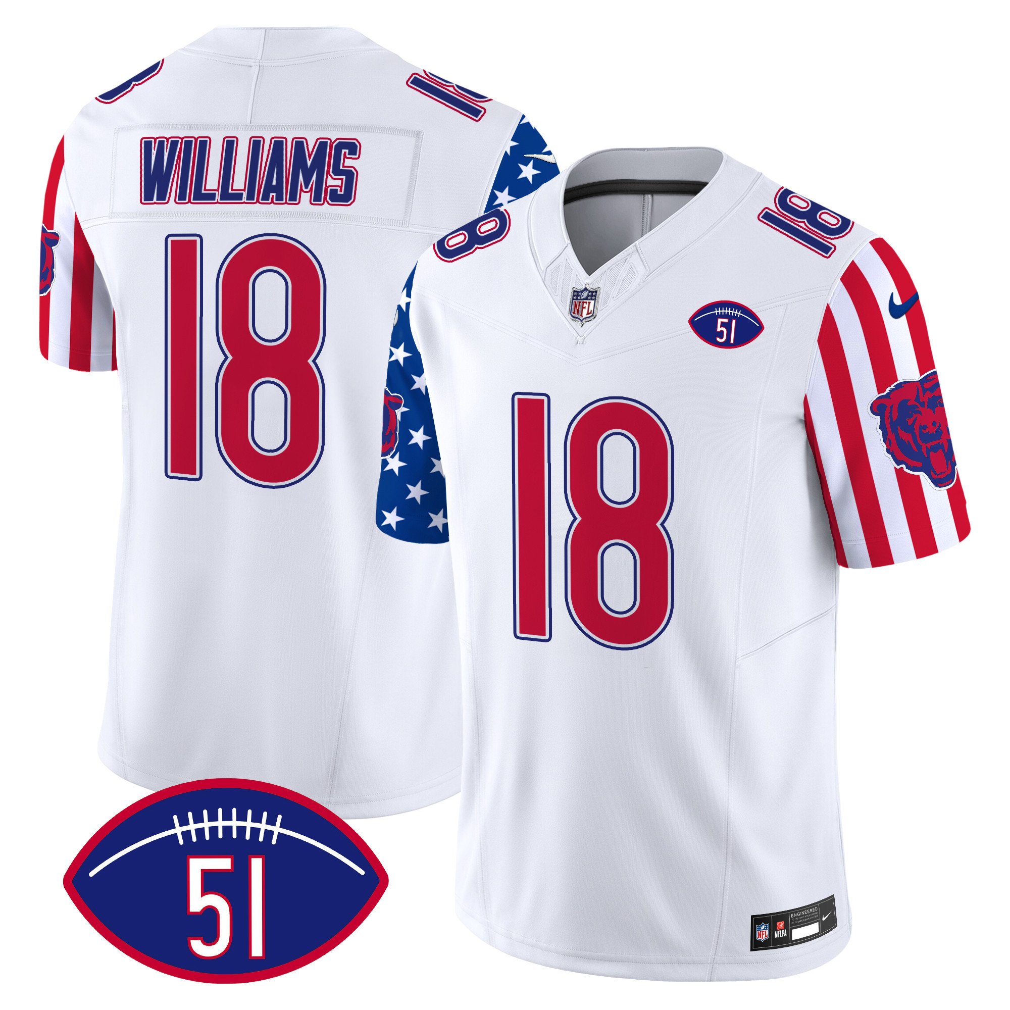 Men's Caleb Williams Chicago Bears American Style Vapor Limited White Jersey - All Stitched
