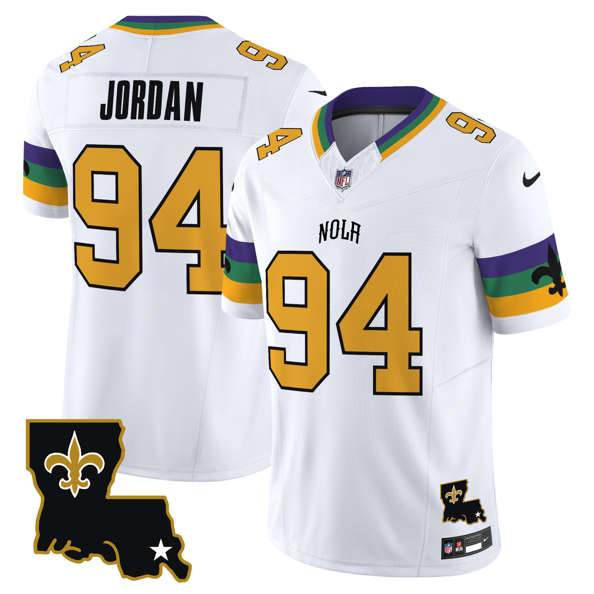 Men's Cameron Jordan New Orleans Saints 2024 New Orleans City Vapor Limited White Jersey - All Stitched