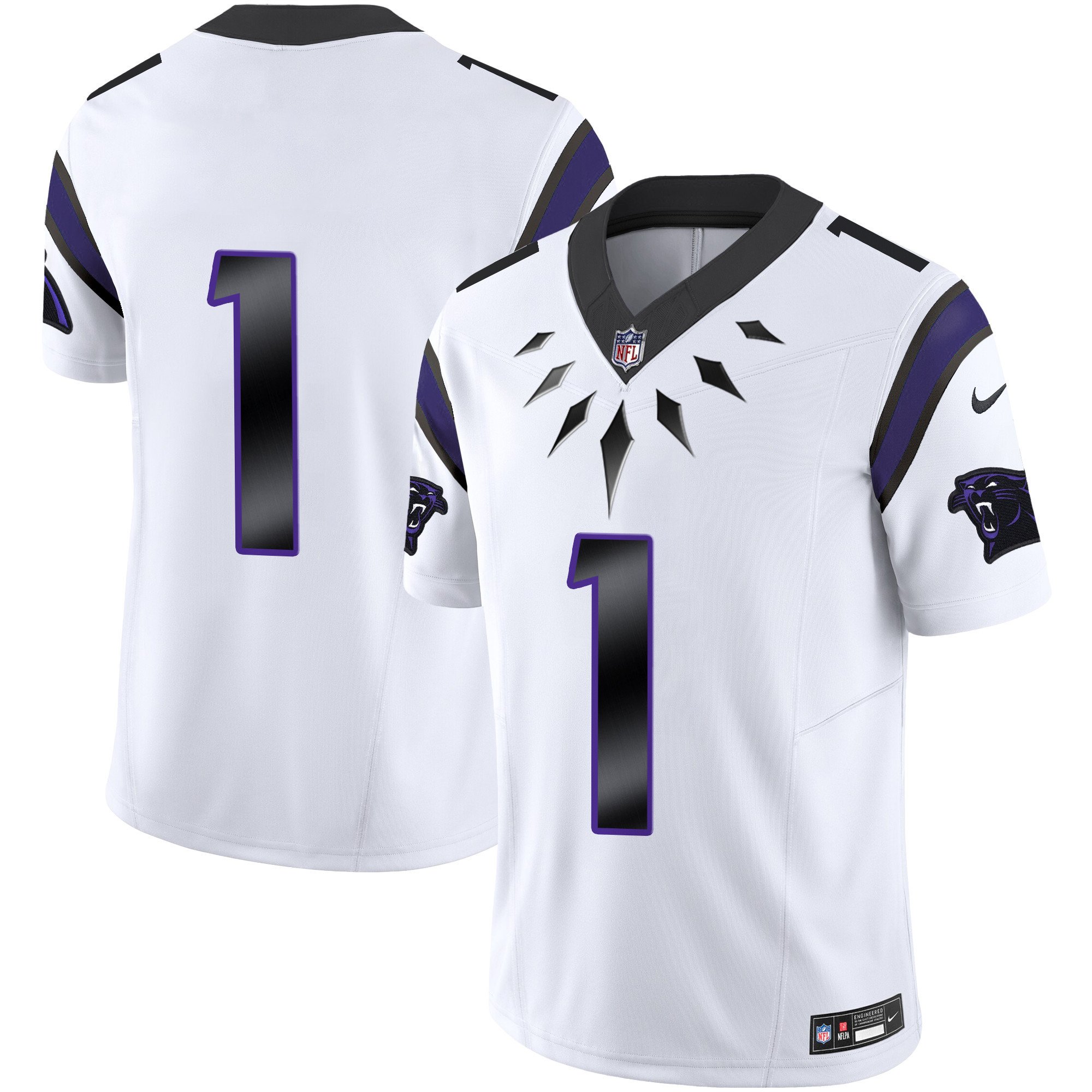 Men's Carolina Panthers Wakanda Vapor Limited  White Jersey - All Stitched