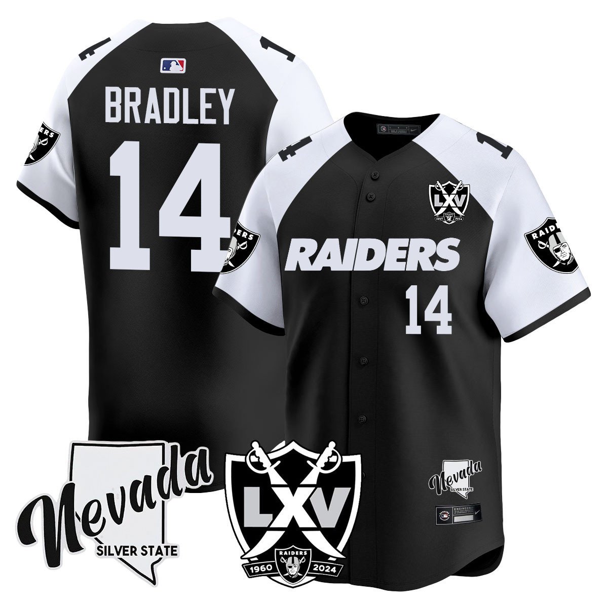 Men's Carter Bradley Las Vegas Raiders 2024 Vapor Premier Limited Black Alternate Jersey - 65th Anniversary - All Stitched