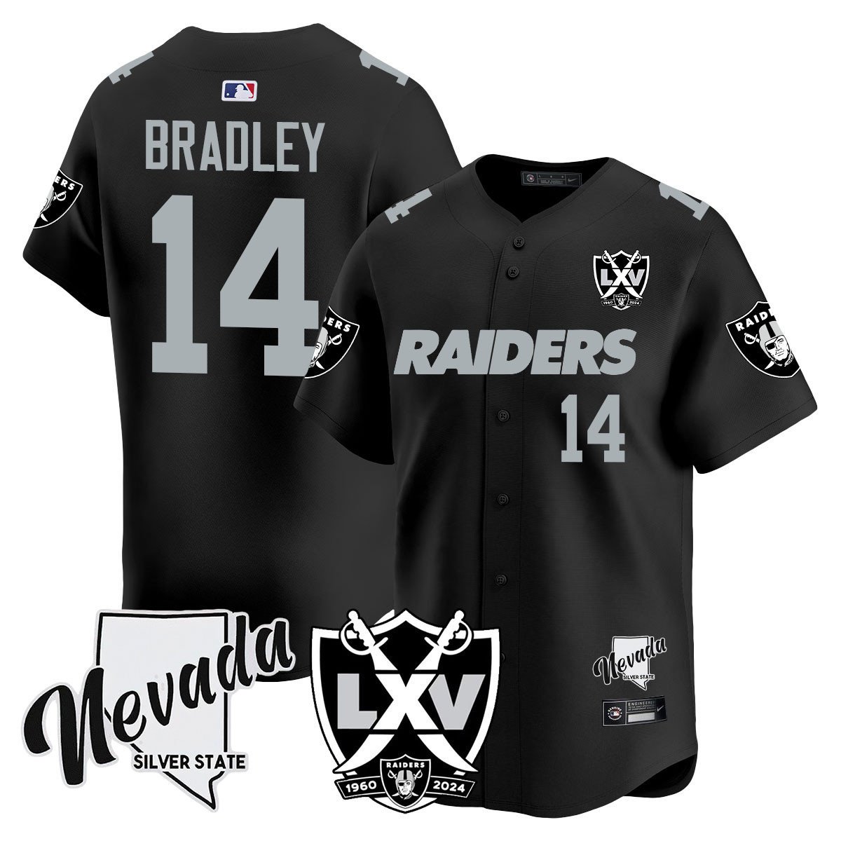 Men's Carter Bradley Las Vegas Raiders 2024 Vapor Premier Limited Black Jersey - 65th Anniversary - All Stitched