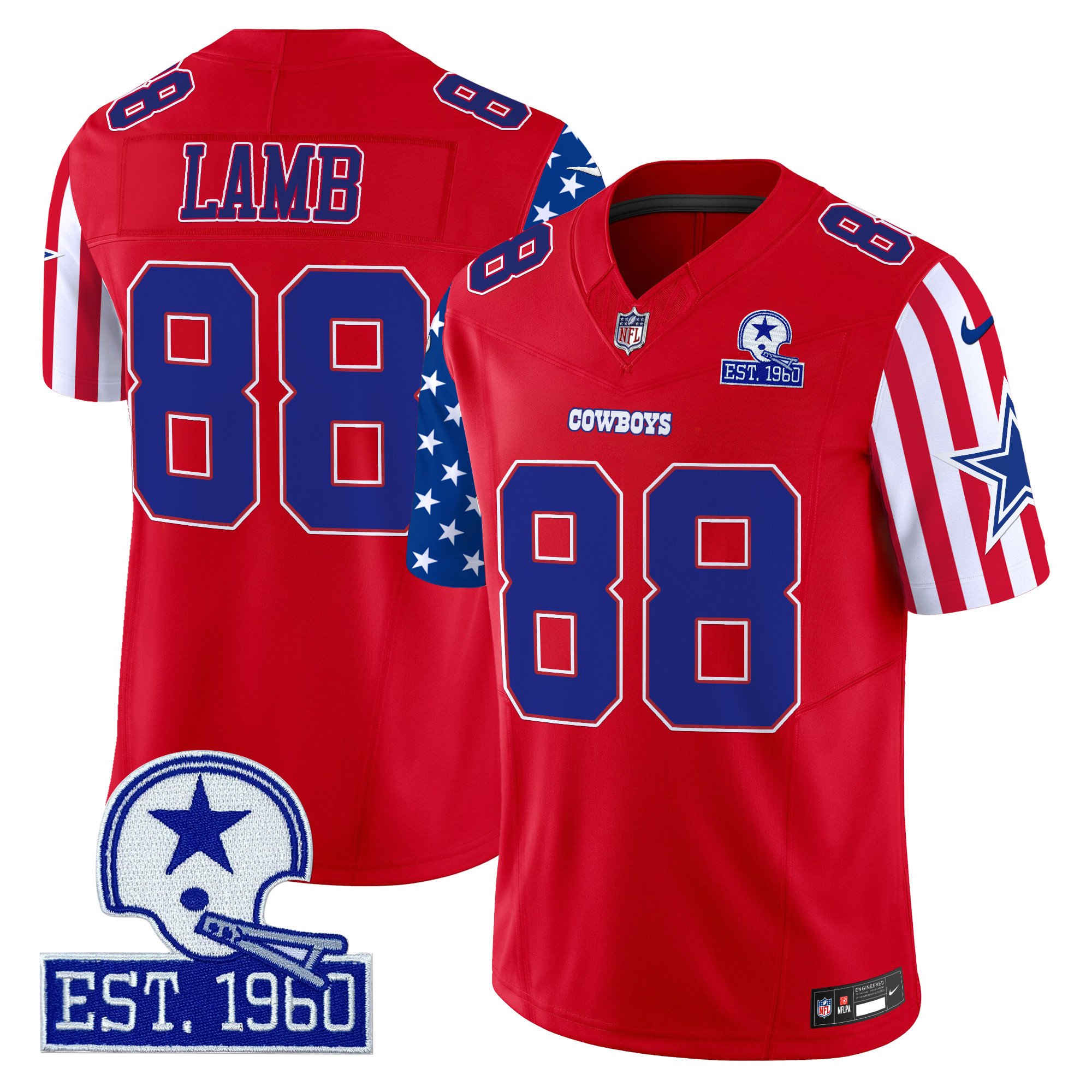 Men's CeeDee Lamb Dallas Cowboys American Style Vapor Limited Red Jersey - All Stitched