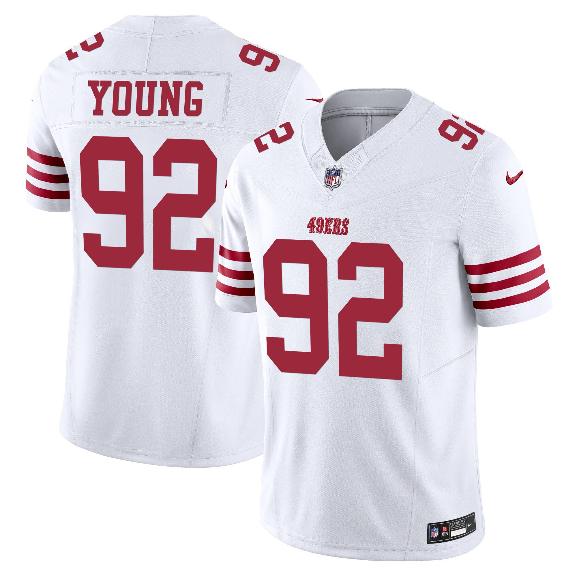 Men's Chase Young San Francisco 49ers White Jersey - All Stitched