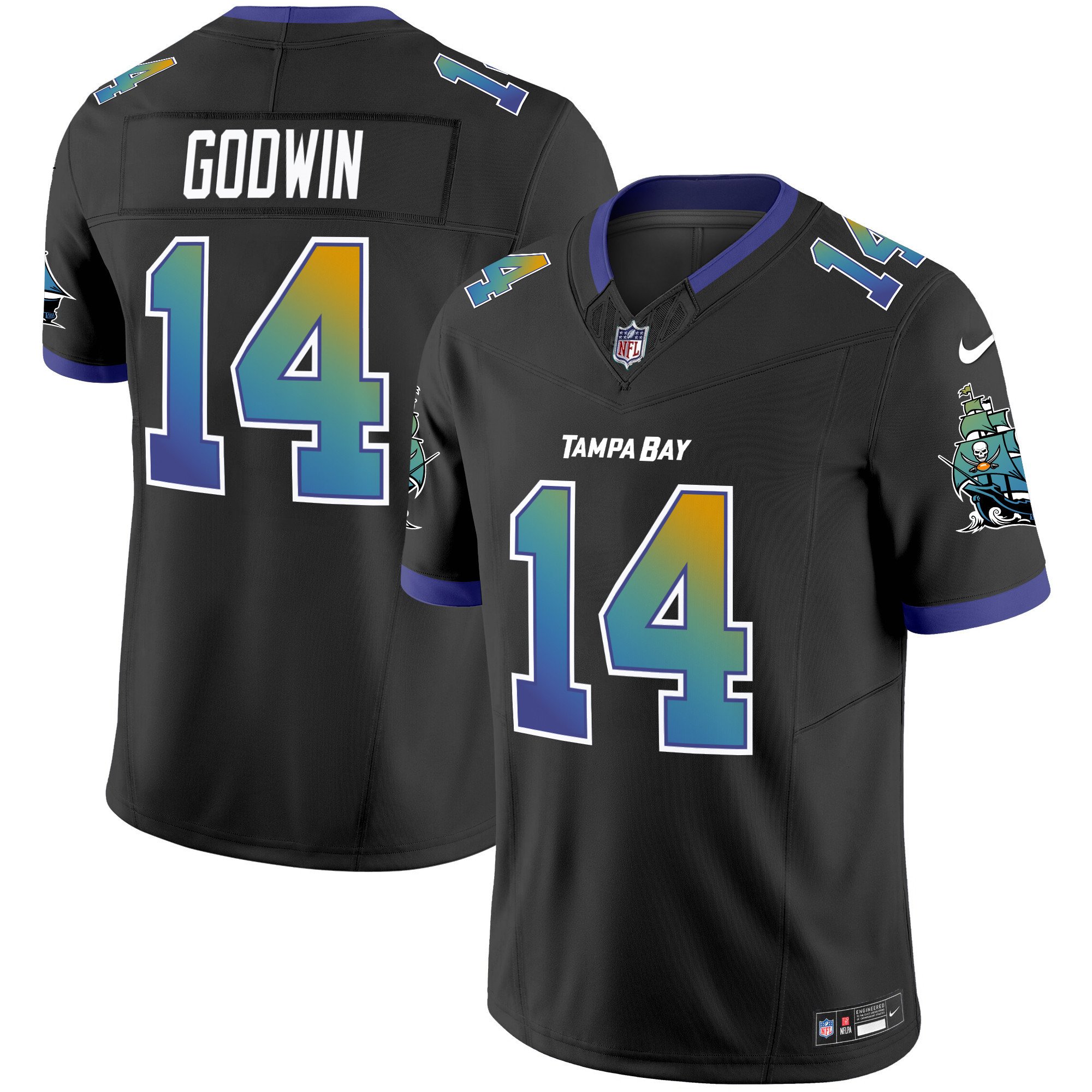 Men's Chris Godwin Tampa Bay Buccaneers "Tampa City" Vapor Limited Black Jersey - All Stitched