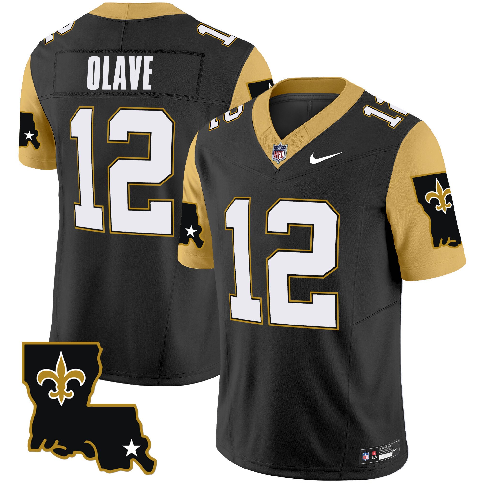 Men's Chris Olave New Orleans Saints 1987 Legacy Vapor Limited Black Jersey V2 - All Stitched
