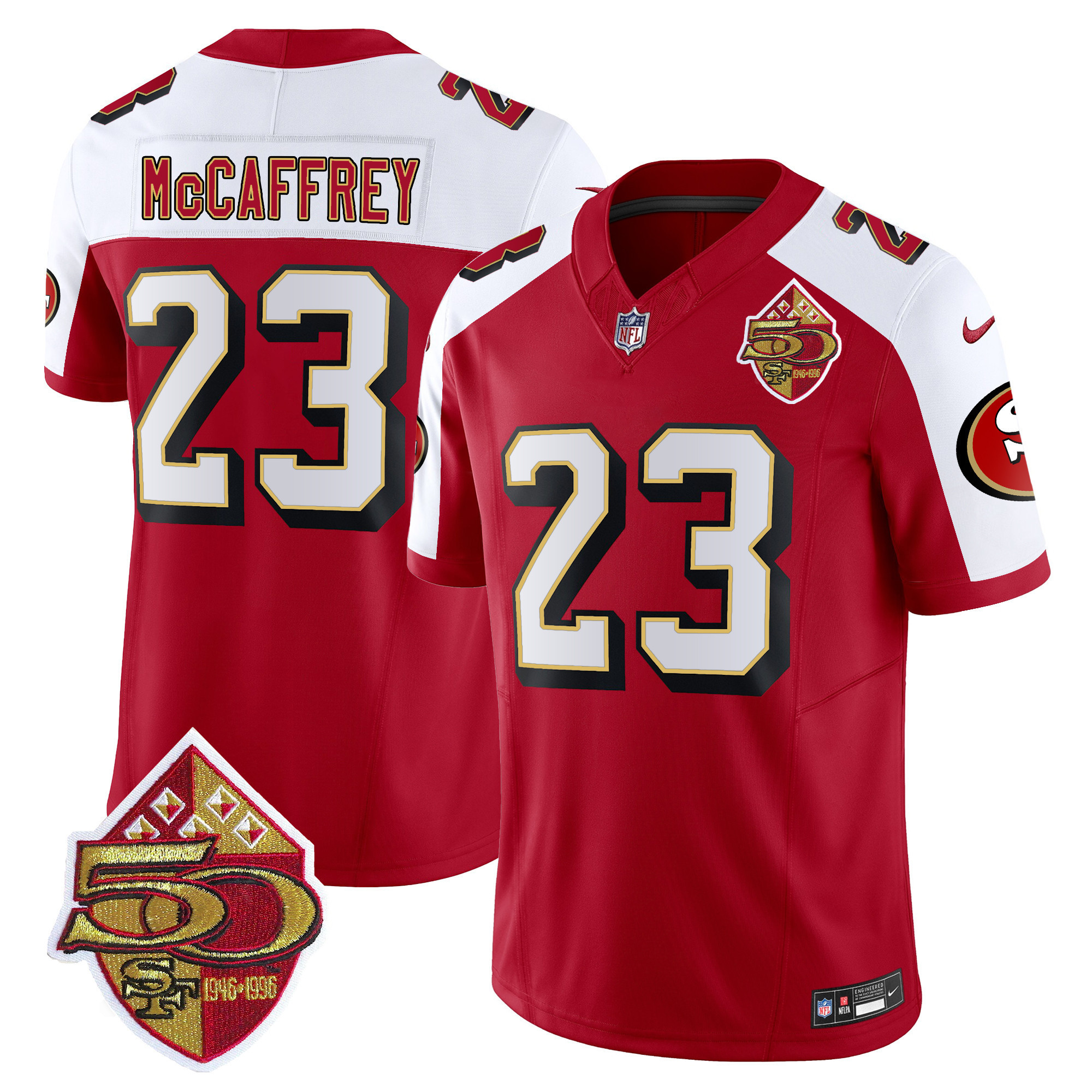 Men's Christian McCaffrey San Francisco 49ers 1996 Throwback Vapor Limited Alternate Jersey - All Stitched