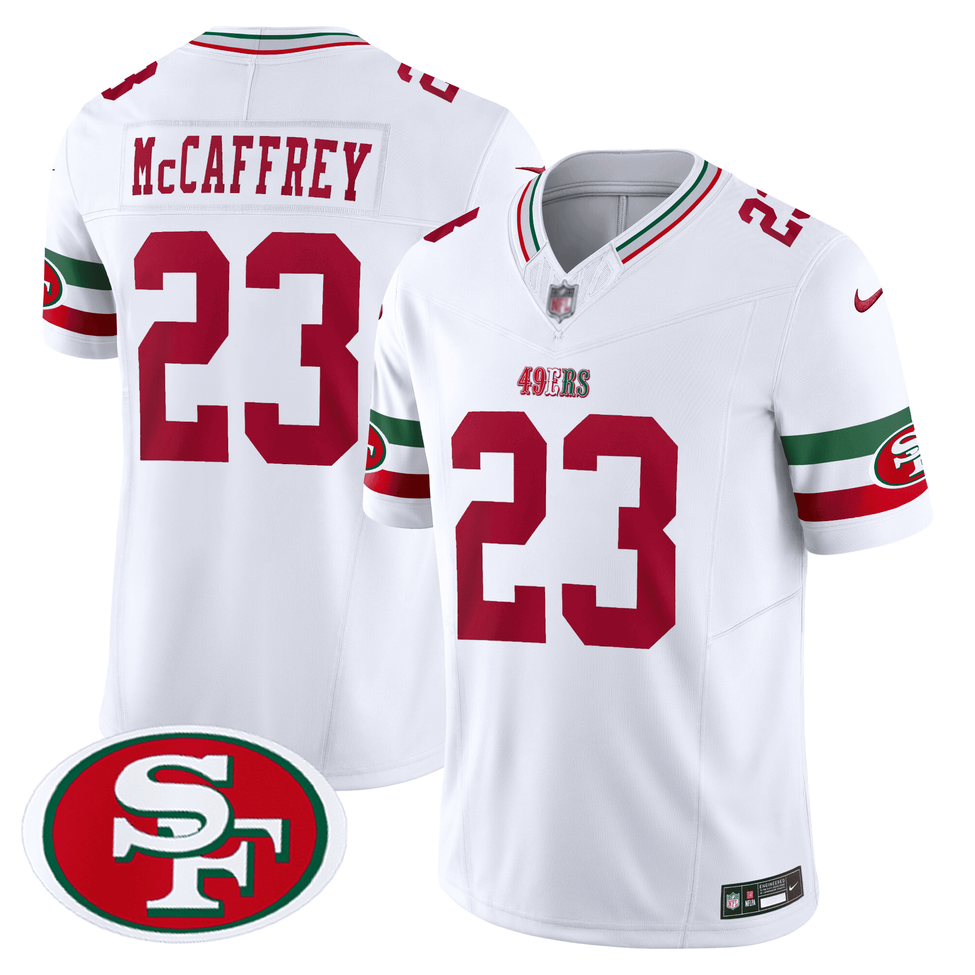 Men's Christian McCaffrey San Francisco 49ers Mexico White Jersey - All Stitched
