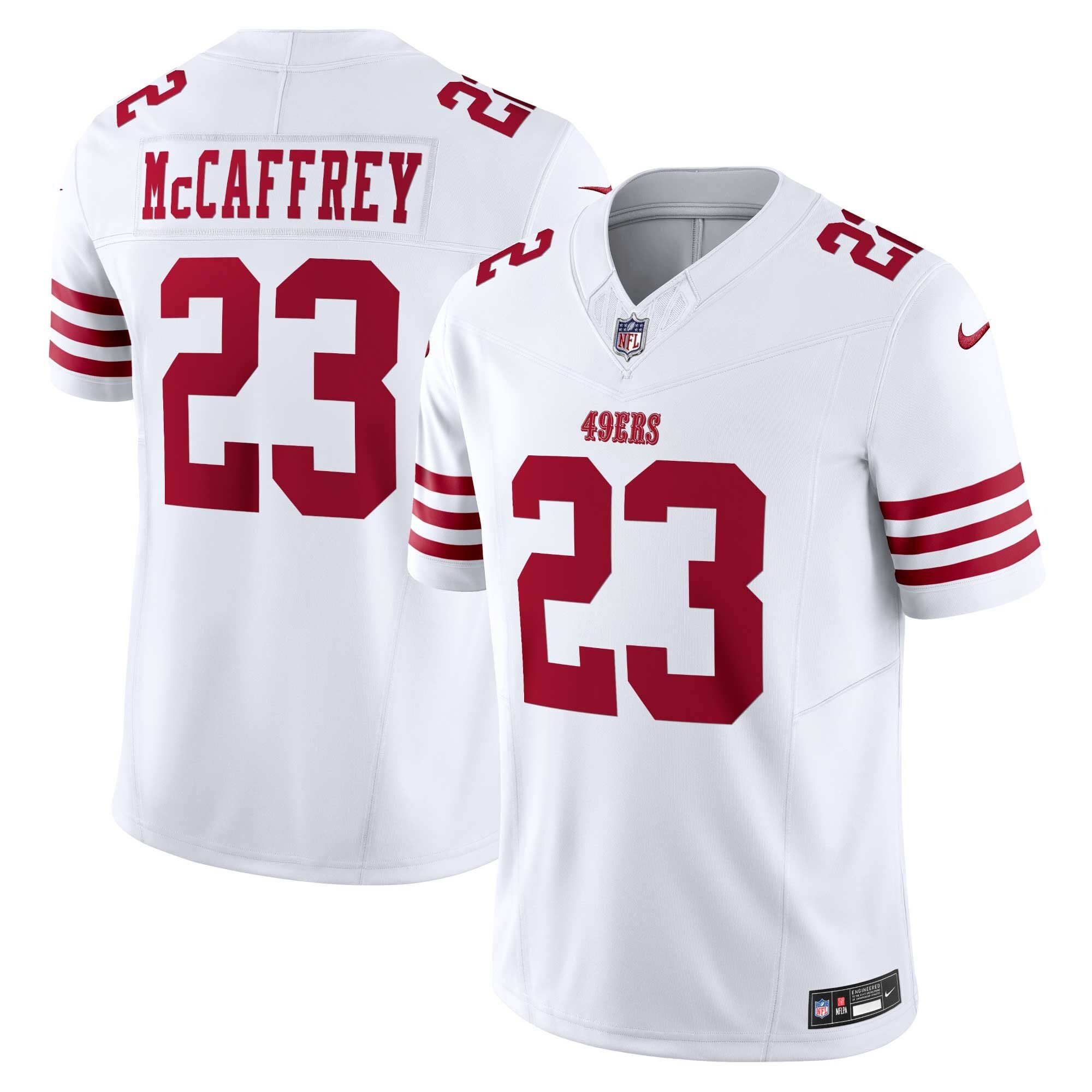Men's Christian McCaffrey San Francisco 49ers Vapor White Jersey - White - All Stitched
