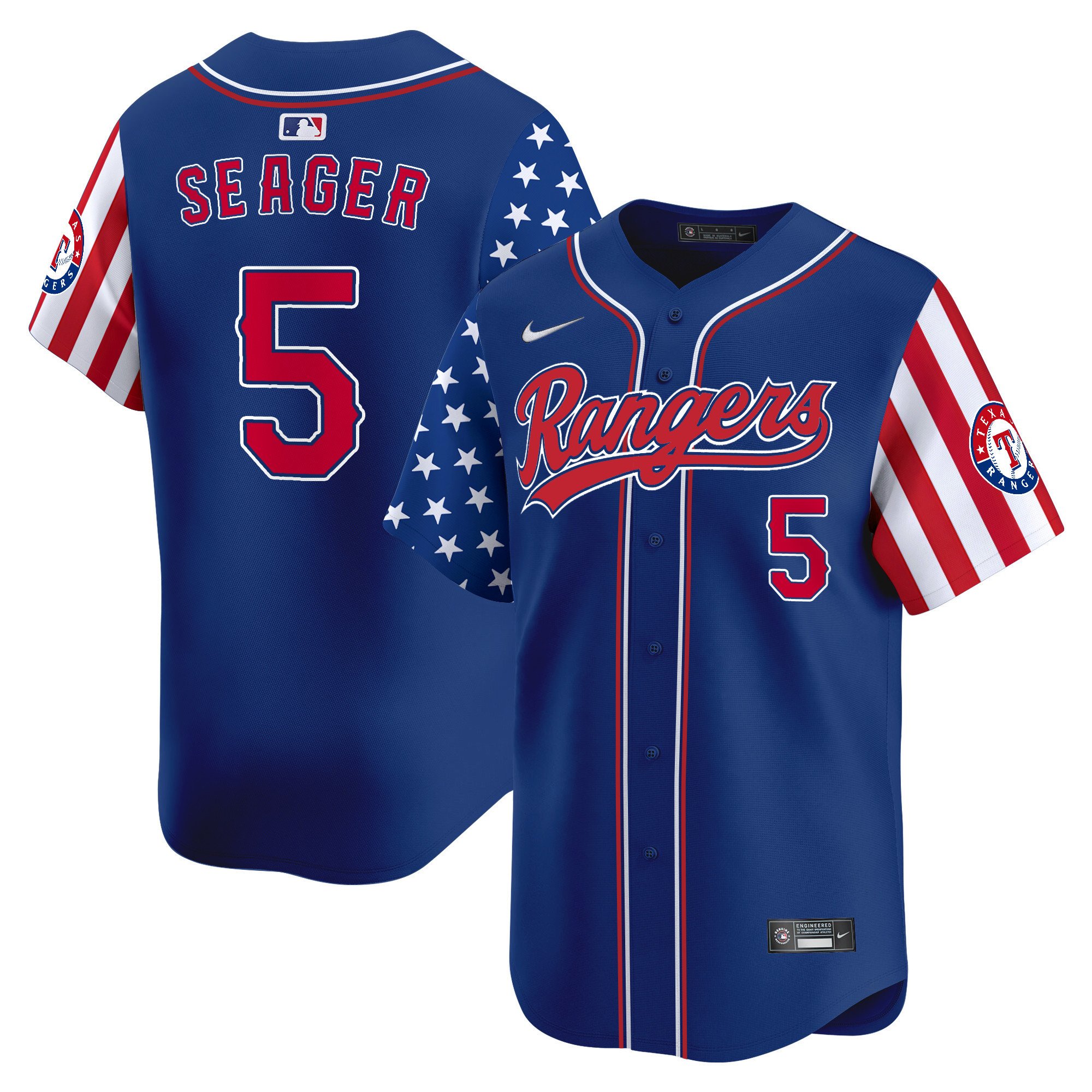 Men's Corey Seager Texas Rangers 2024 Independence Day Vapor Premier Limited Royal Jersey - All Stitched
