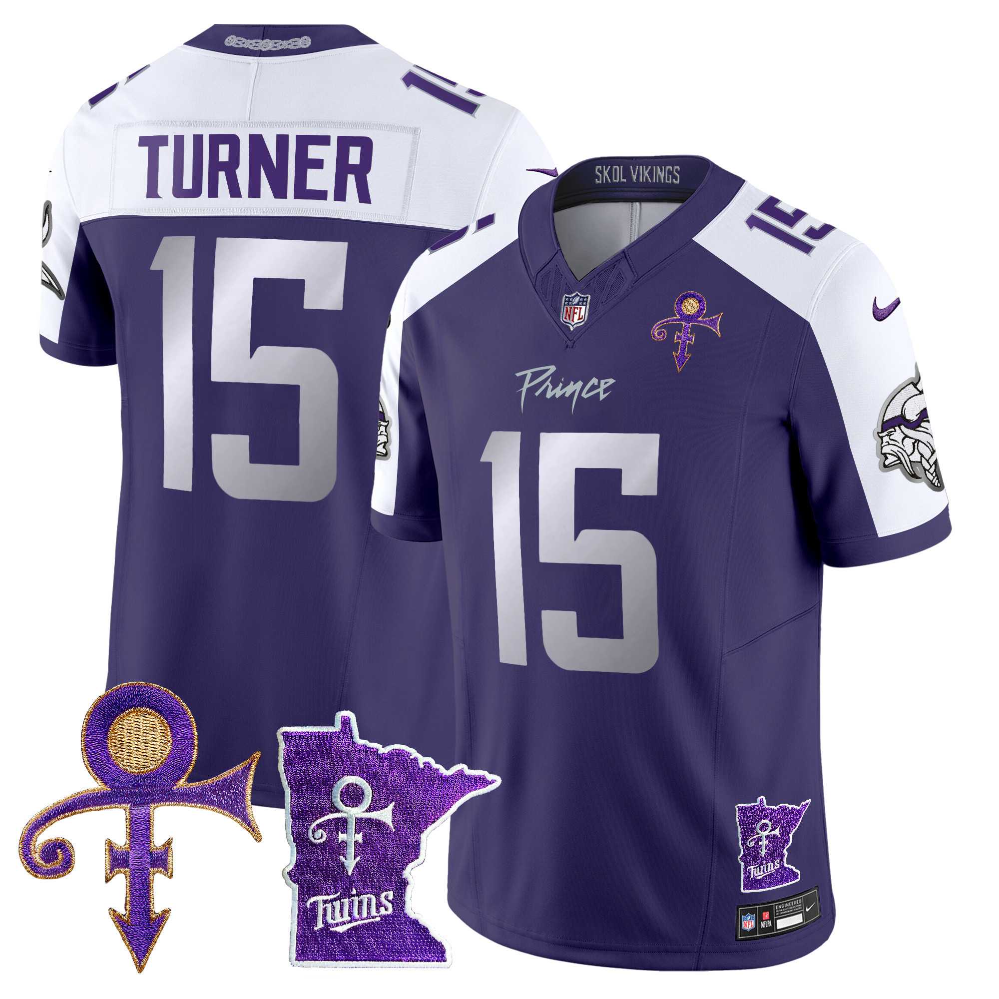 Men's Dallas Turner Minnesota Vikings 2024 Prince Vapor Limited Purple Alternate Jersey V2 - All Stitched