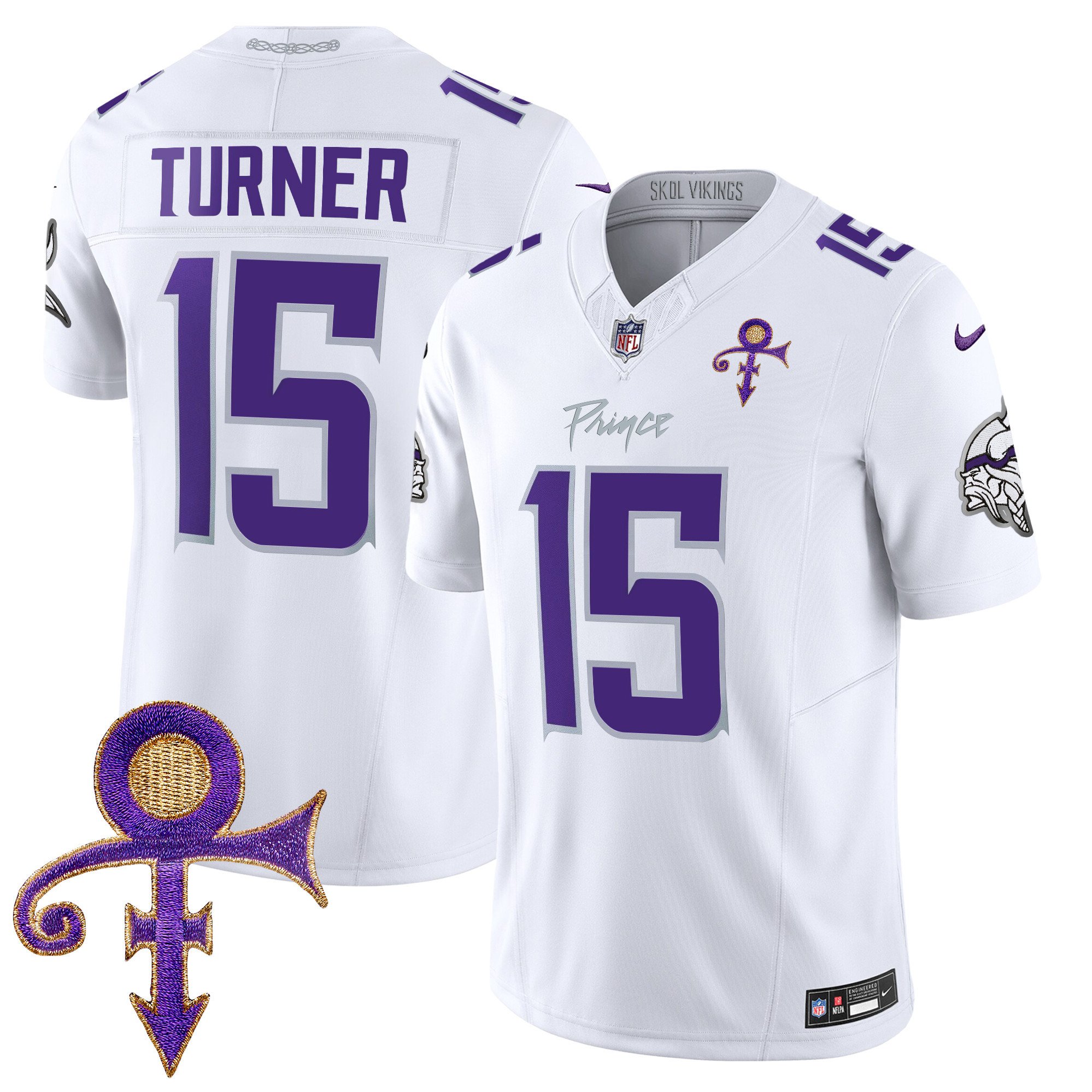 Men's Dallas Turner Minnesota Vikings 2024 Prince Vapor Limited White Limited Jersey - All Stitched