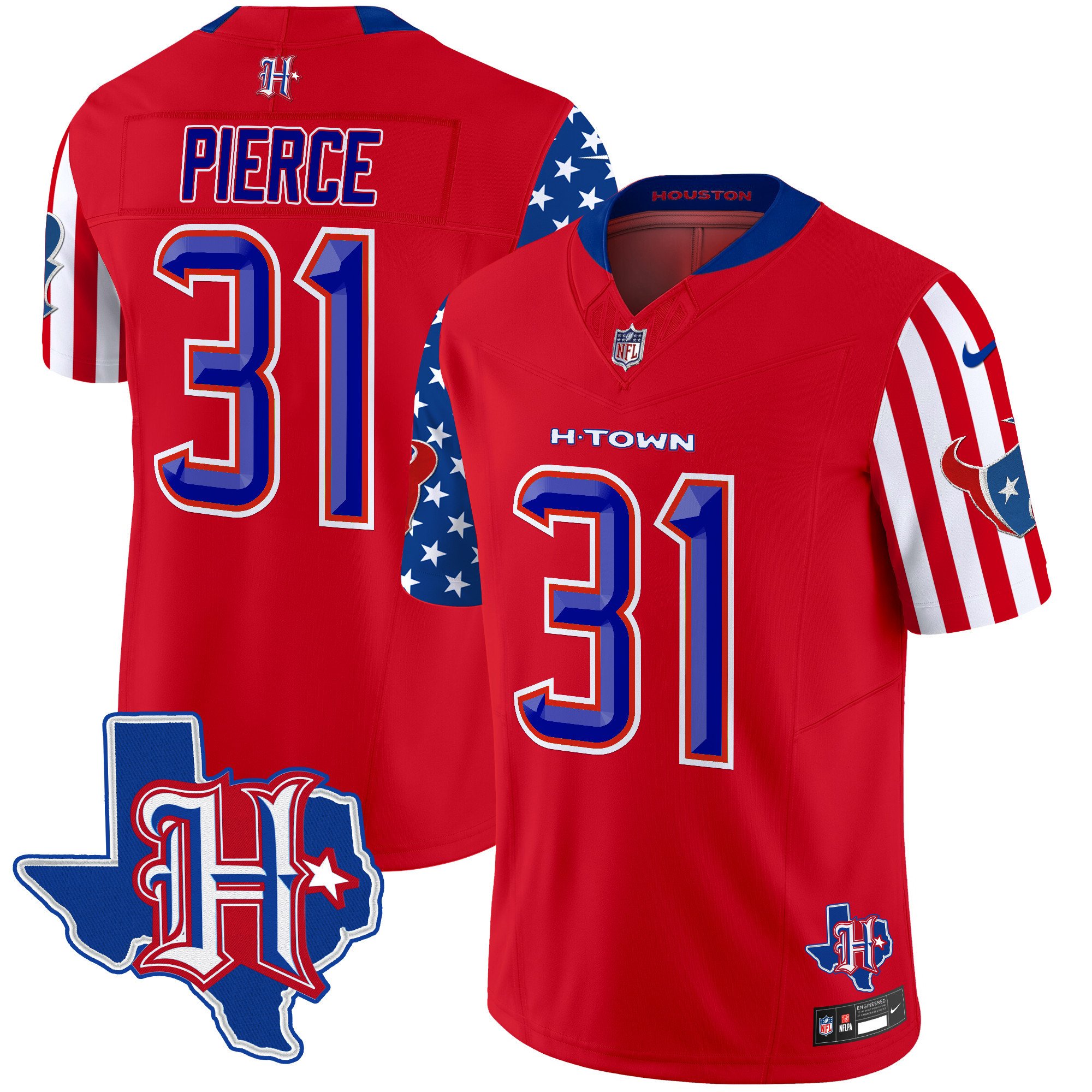 Men's Dameon Pierce Houston Texans American Style Vapor Limited Red Jersey - All Stitched