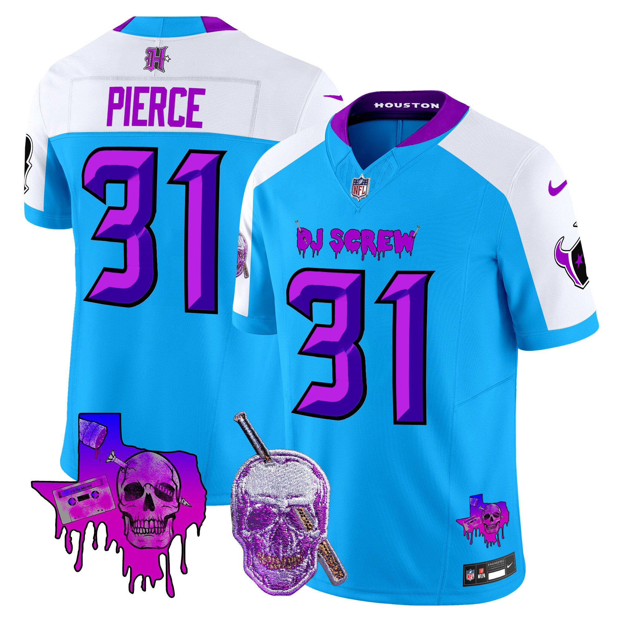 Men's Dameon Pierce Houston Texans DJ Screw Vapor Limited Blue Alternate Jersey - All Stitched