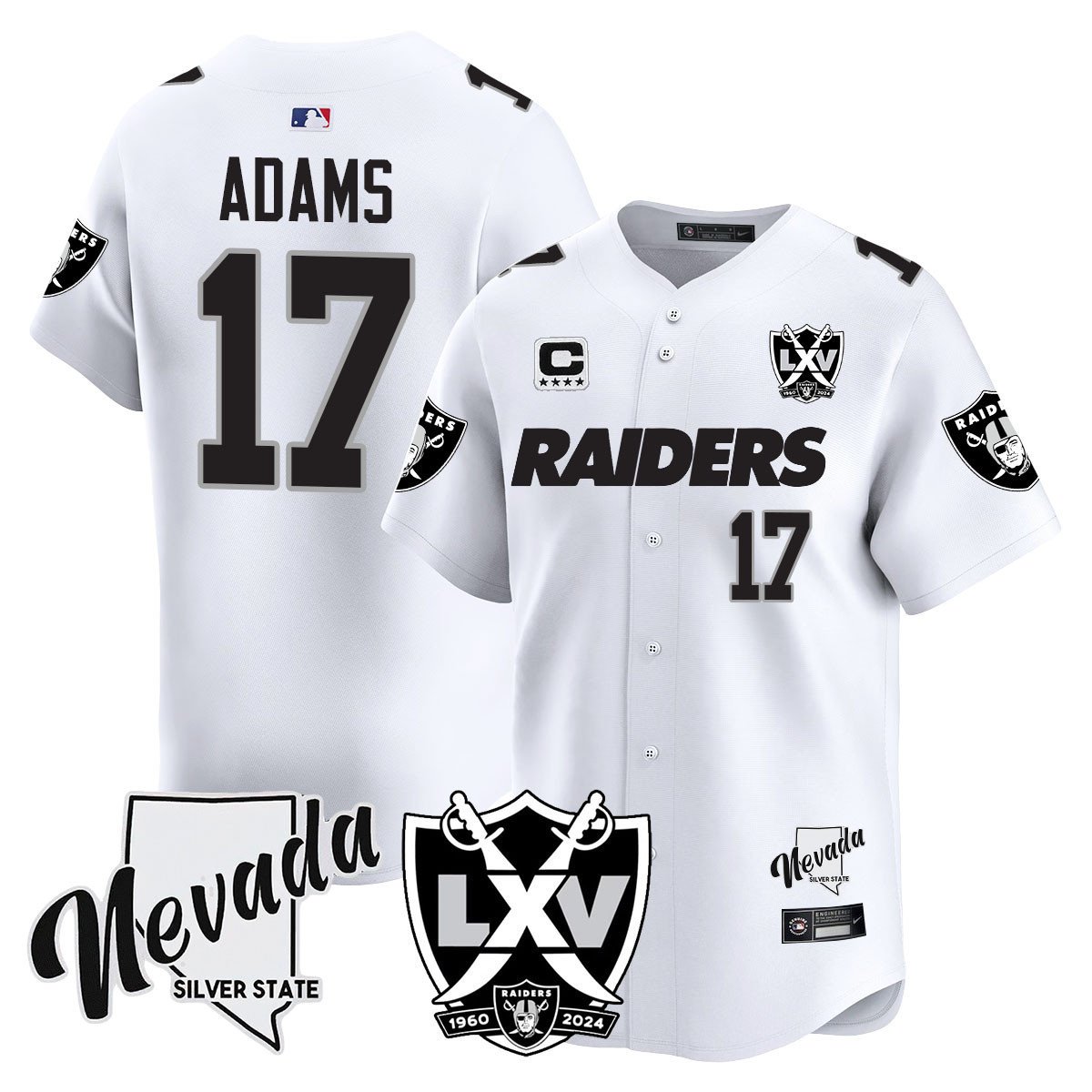 Men's Davante Adams Las Vegas Raiders 2024 Vapor Premier Limited White Limited Jersey - 65th Anniversary - All Stitched