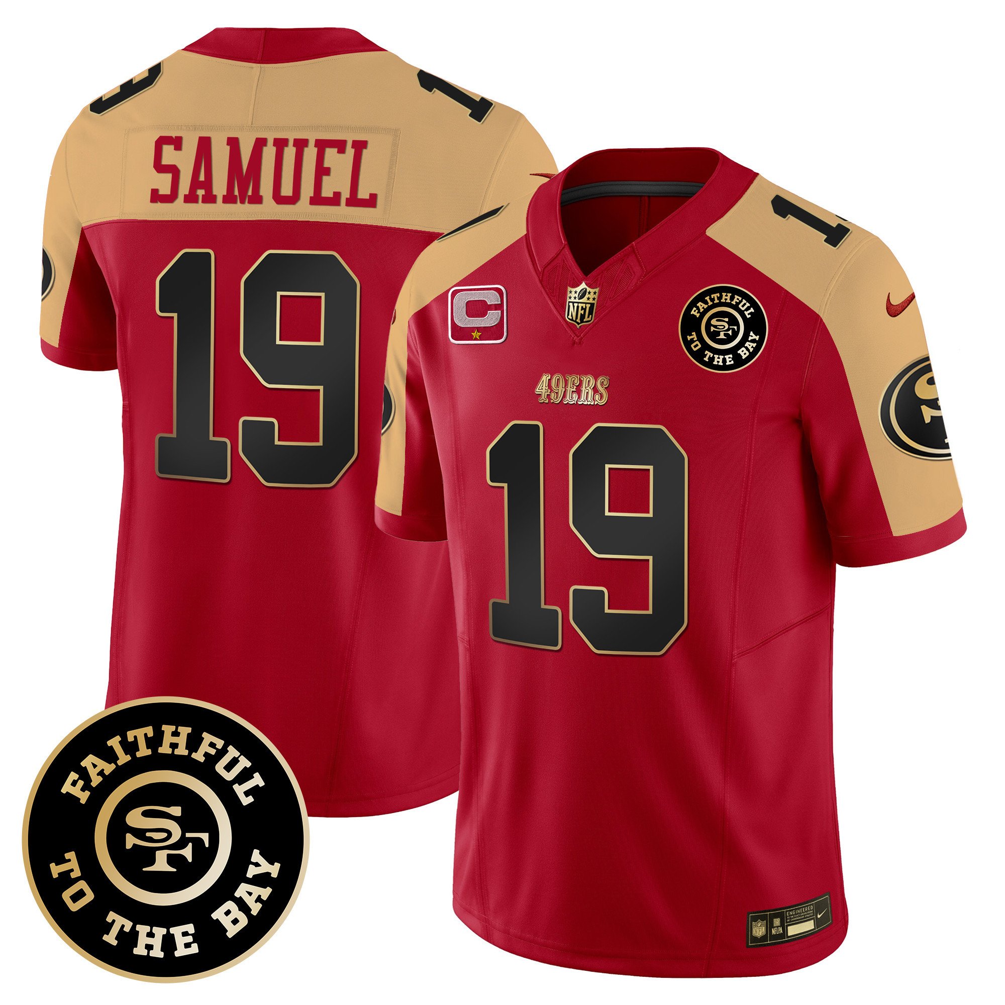 Men's Deebo Samuel San Francisco 49ers Faithful To The Bay Patch Vapor Limited Alternate Jersey V7 - All Stitched