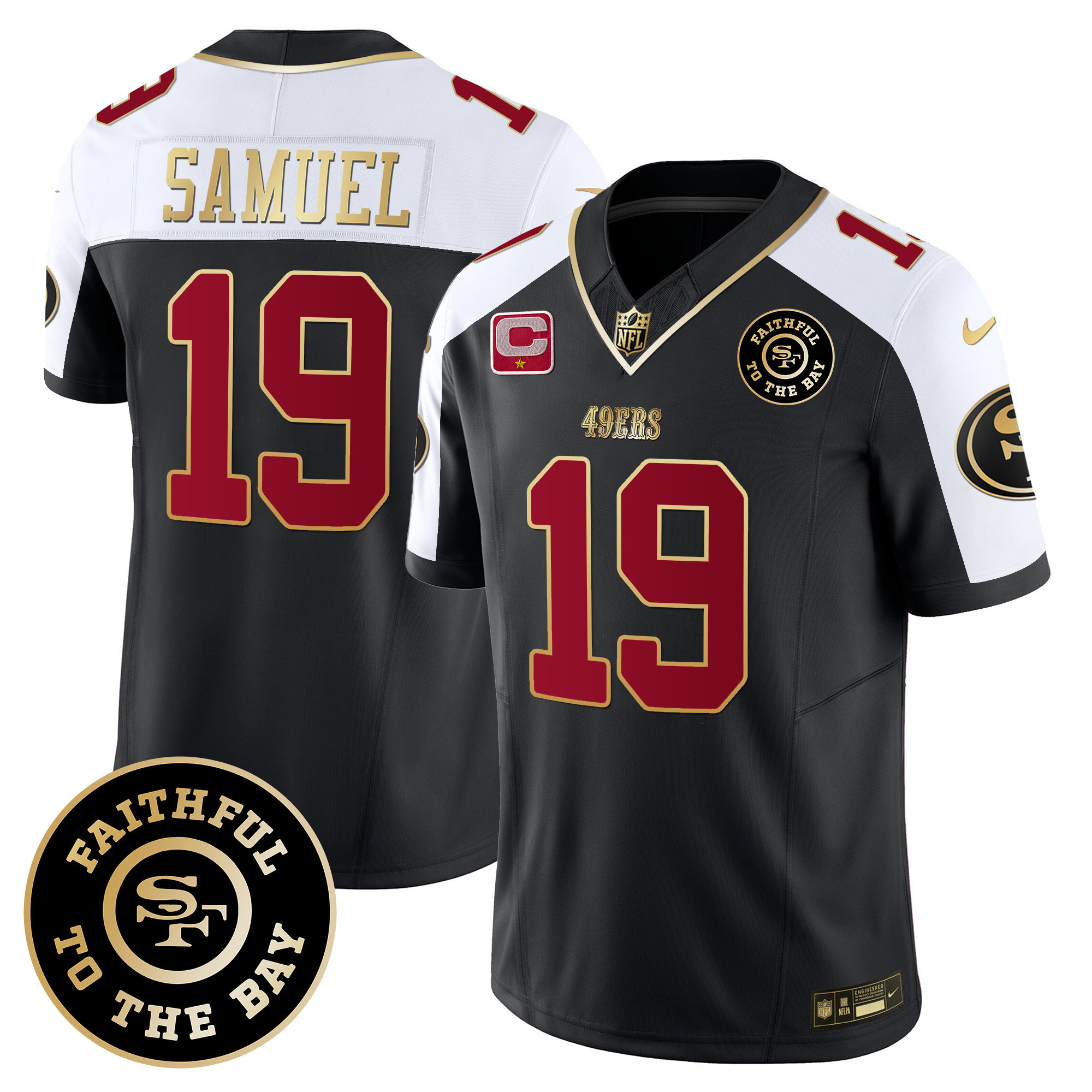 Men's Deebo Samuel San Francisco 49ers Faithful To The Bay Patch Vapor Limited Black Alternate Jersey V6 - All Stitched