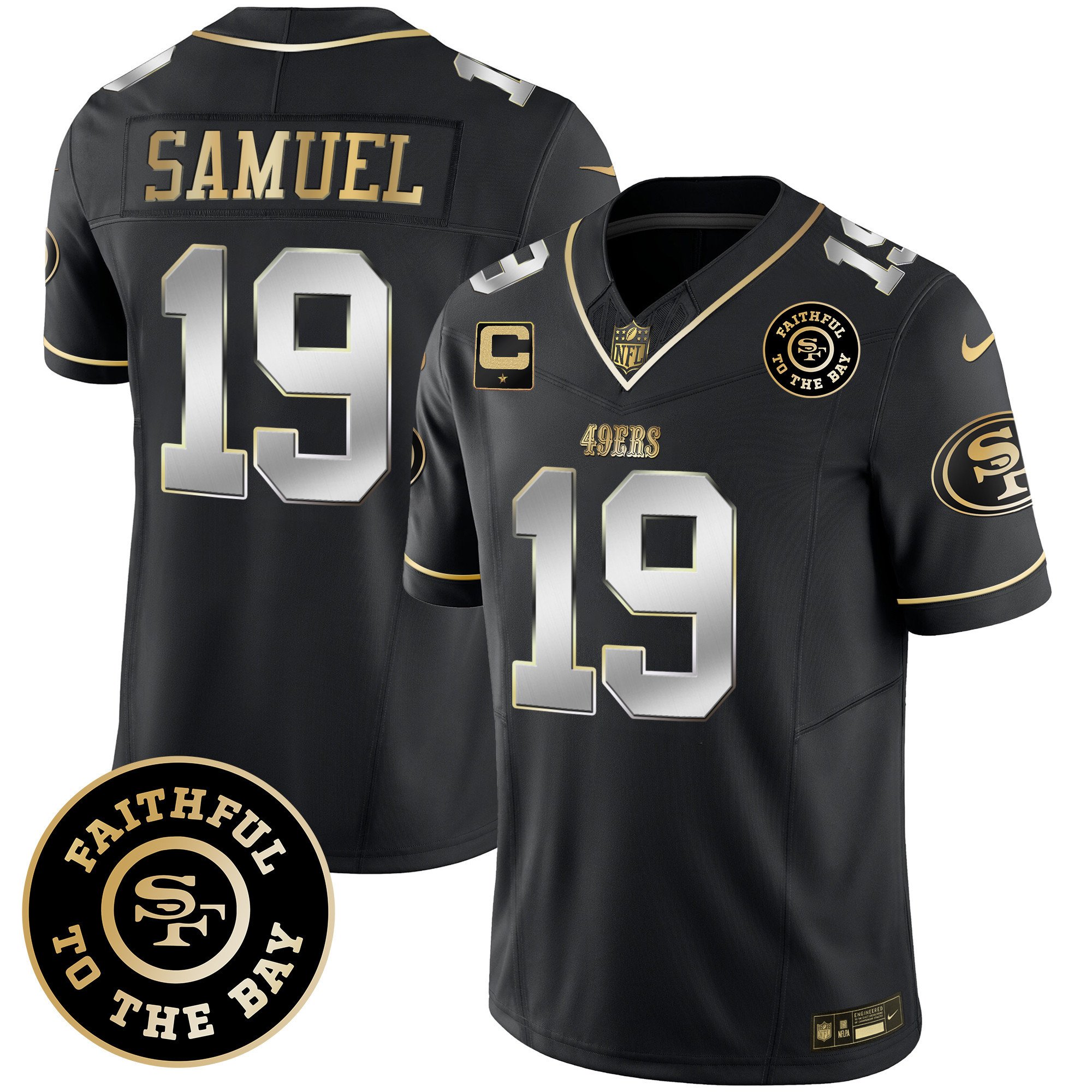Men's Deebo Samuel San Francisco 49ers Faithful To The Bay Patch Vapor Limited Black Limited Jersey V7 - All Stitched