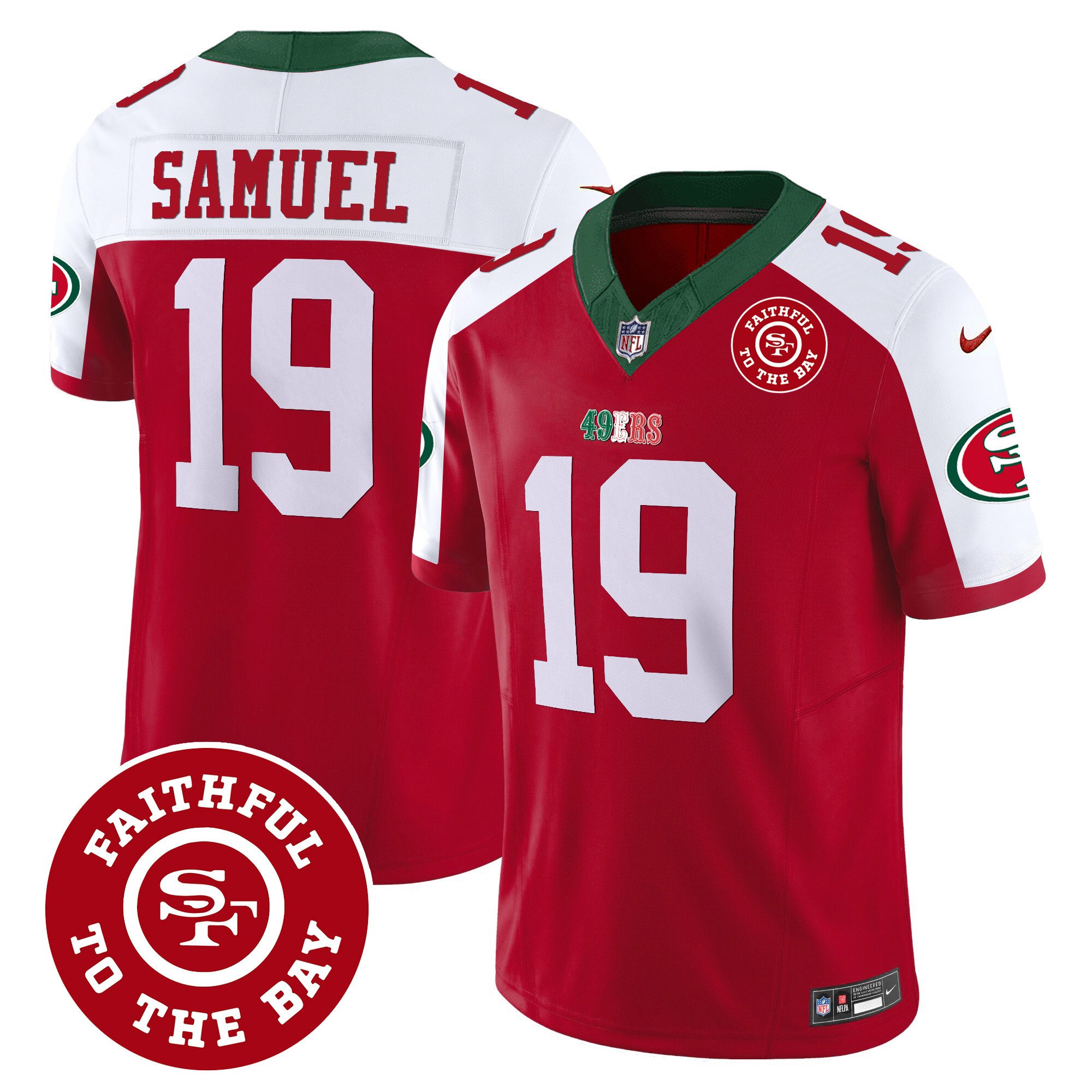 Men's Deebo Samuel San Francisco 49ers Mexico Faithful To The Bay Patch Vapor Red Alternate Jersey - All Stitched