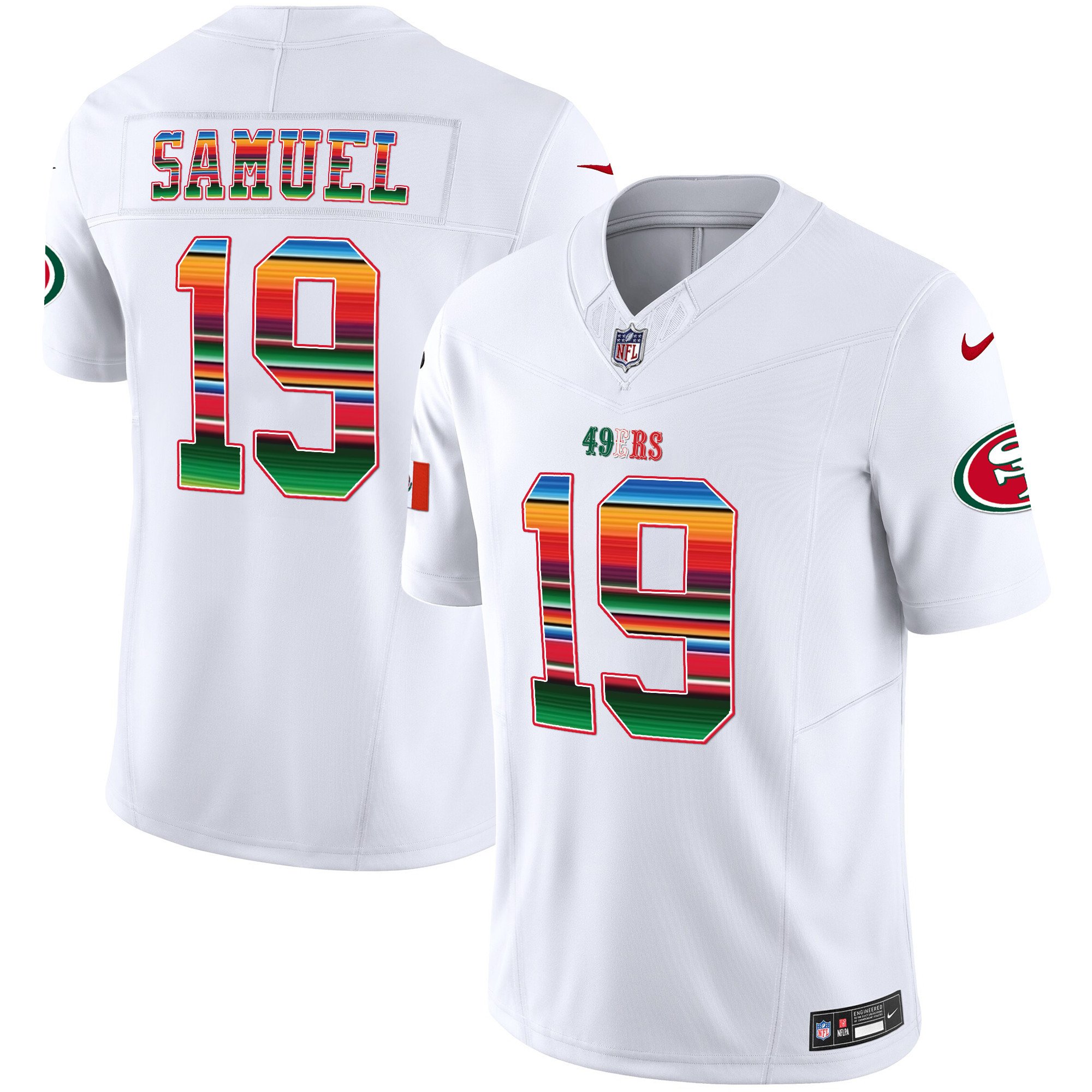 Men's Deebo Samuel San Francisco 49ers Mexico Vapor White Jersey V3 - All Stitched