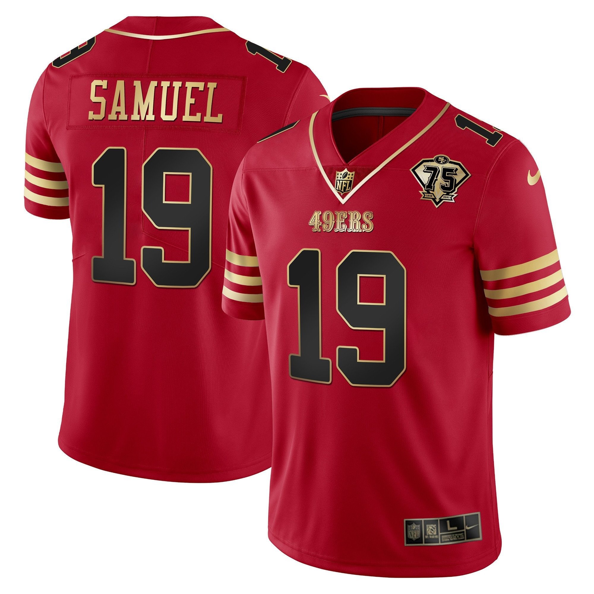 Men's Deebo Samuel San Francisco 49ers Vapor Gold Black Red Jersey Collection - All Stitched