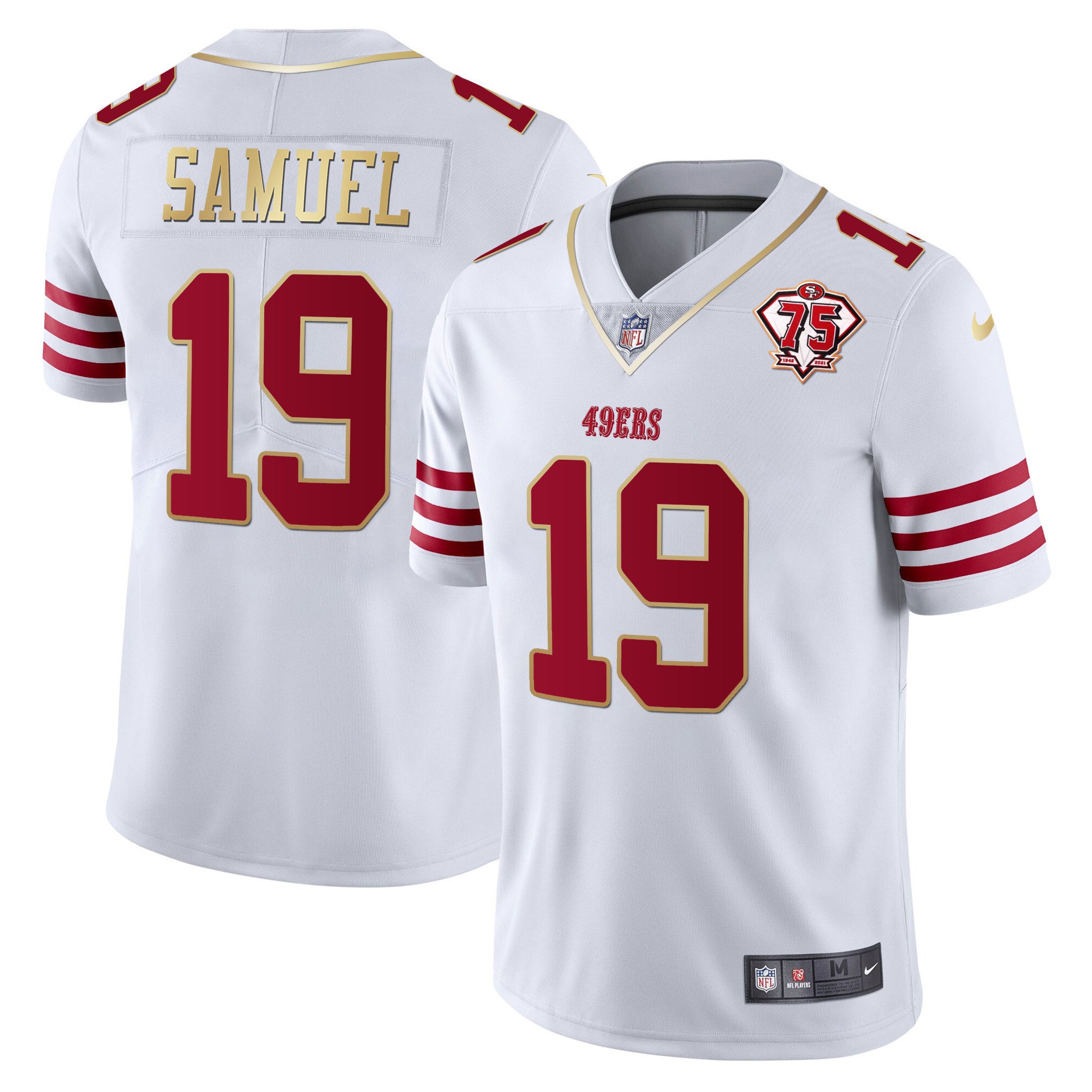Men's Deebo Samuel San Francisco 49ers Vapor Gold White Gold Jersey Collection - All Stitched