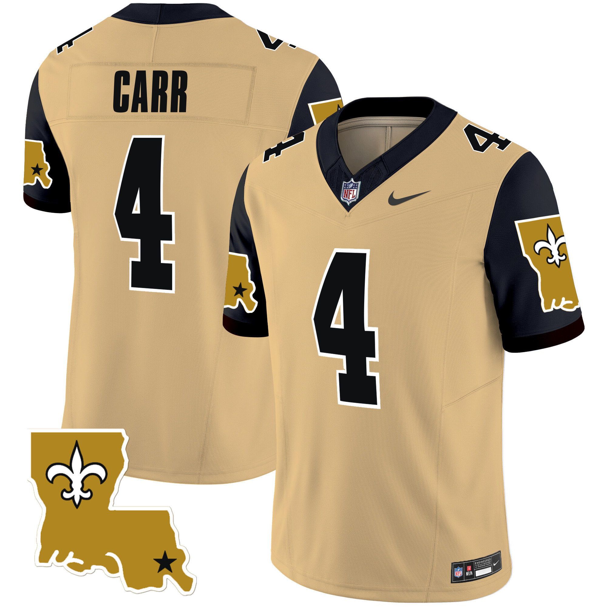 Men's Derek Carr New Orleans Saints 1987 Legacy Vapor Limited Gold Jersey V2 - All Stitched