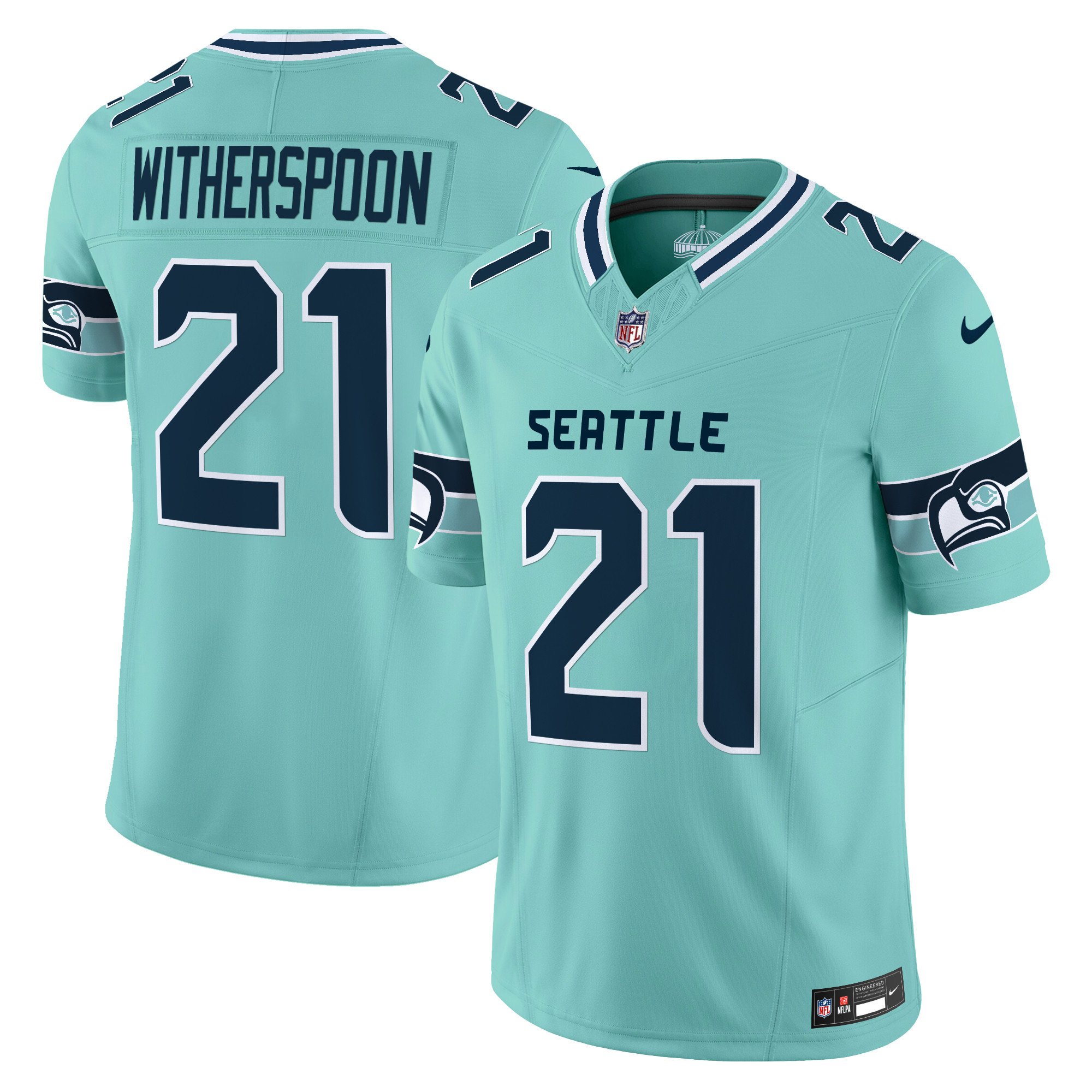 Men's Devon Witherspoon Seattle Seahawks "Seattle City" Vapor Limited Teal Jersey - All Stitched
