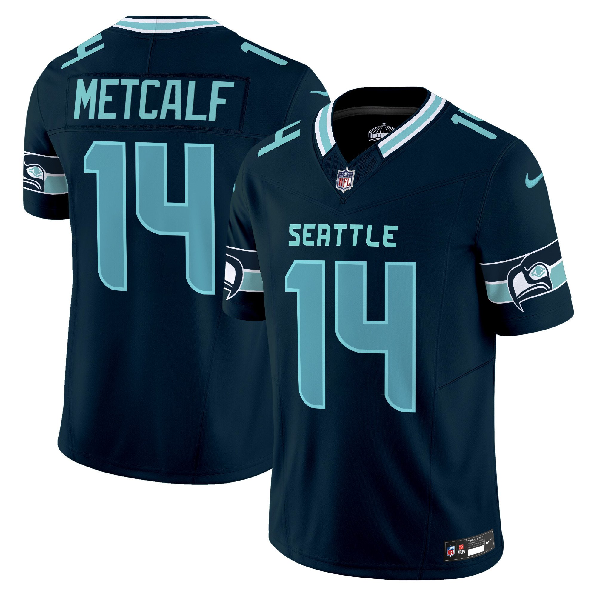 Men's Dk Metcalf Seattle Seahawks "Seattle City" Vapor Limited Navy Jersey - All Stitched