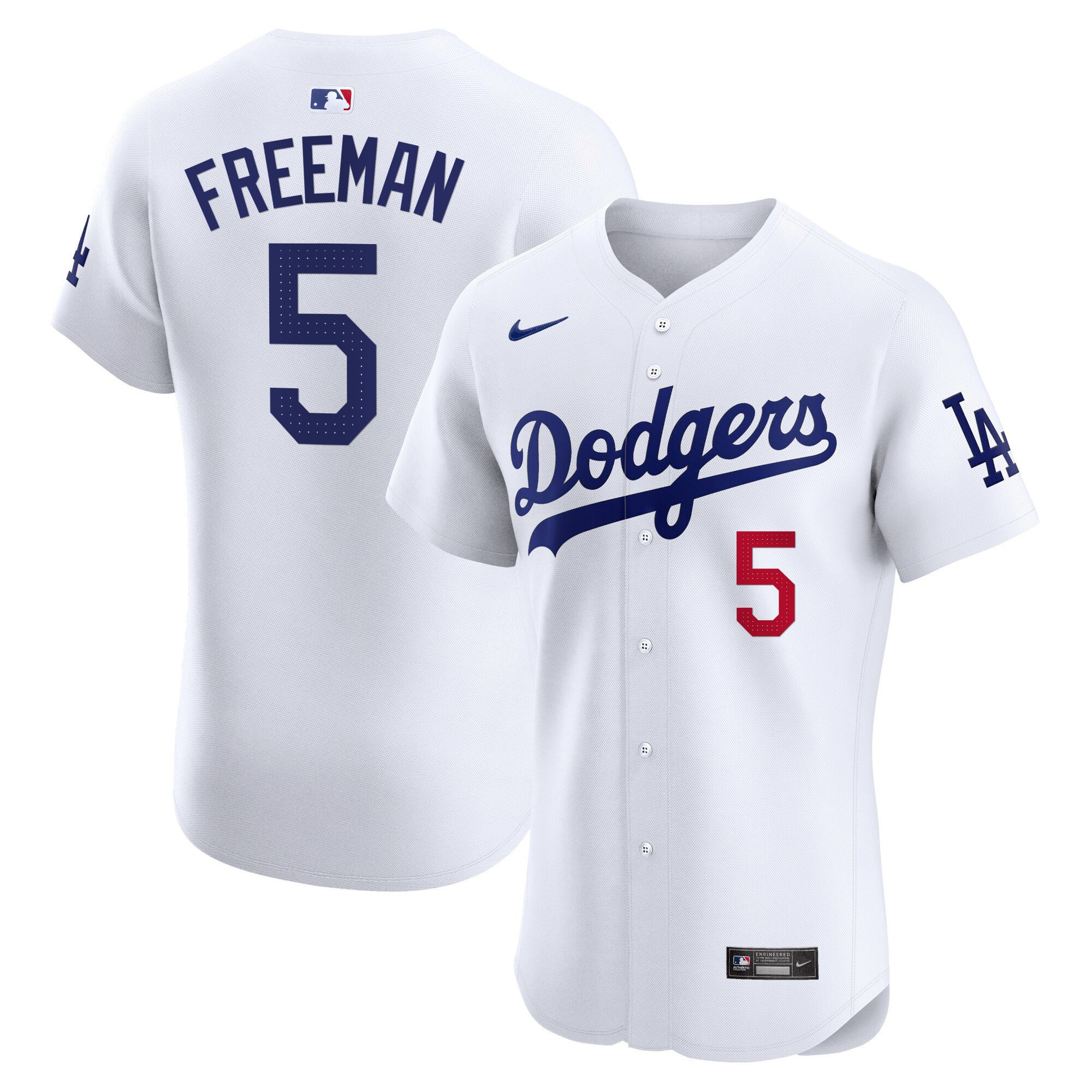 Men's Freddie Freeman Los Angeles Dodgers Premier Elite White Jersey - All Stitched