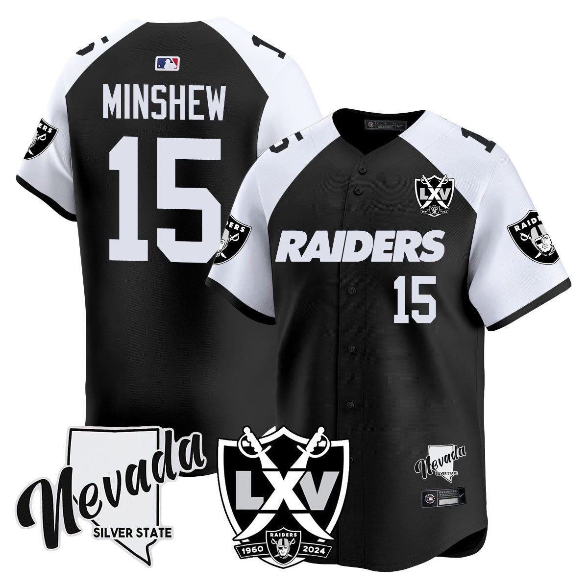 Men's Gardner Minshew Las Vegas Raiders 2024 Vapor Premier Limited Black Alternate Jersey - 65th Anniversary - All Stitched